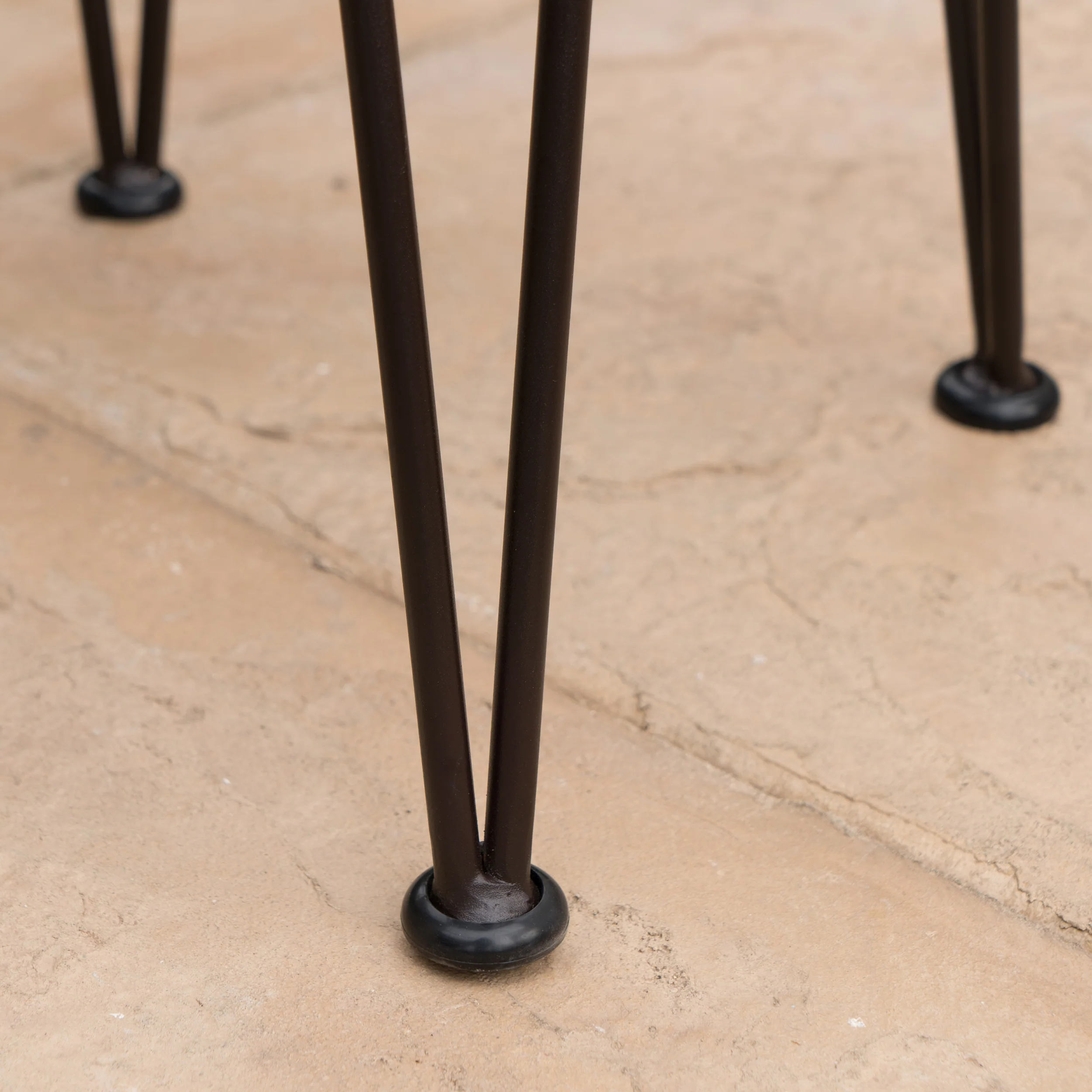 Leonardo Outdoor Industrial Teak Finished Acacia Wood Barstools with Iron Frame - furnishings