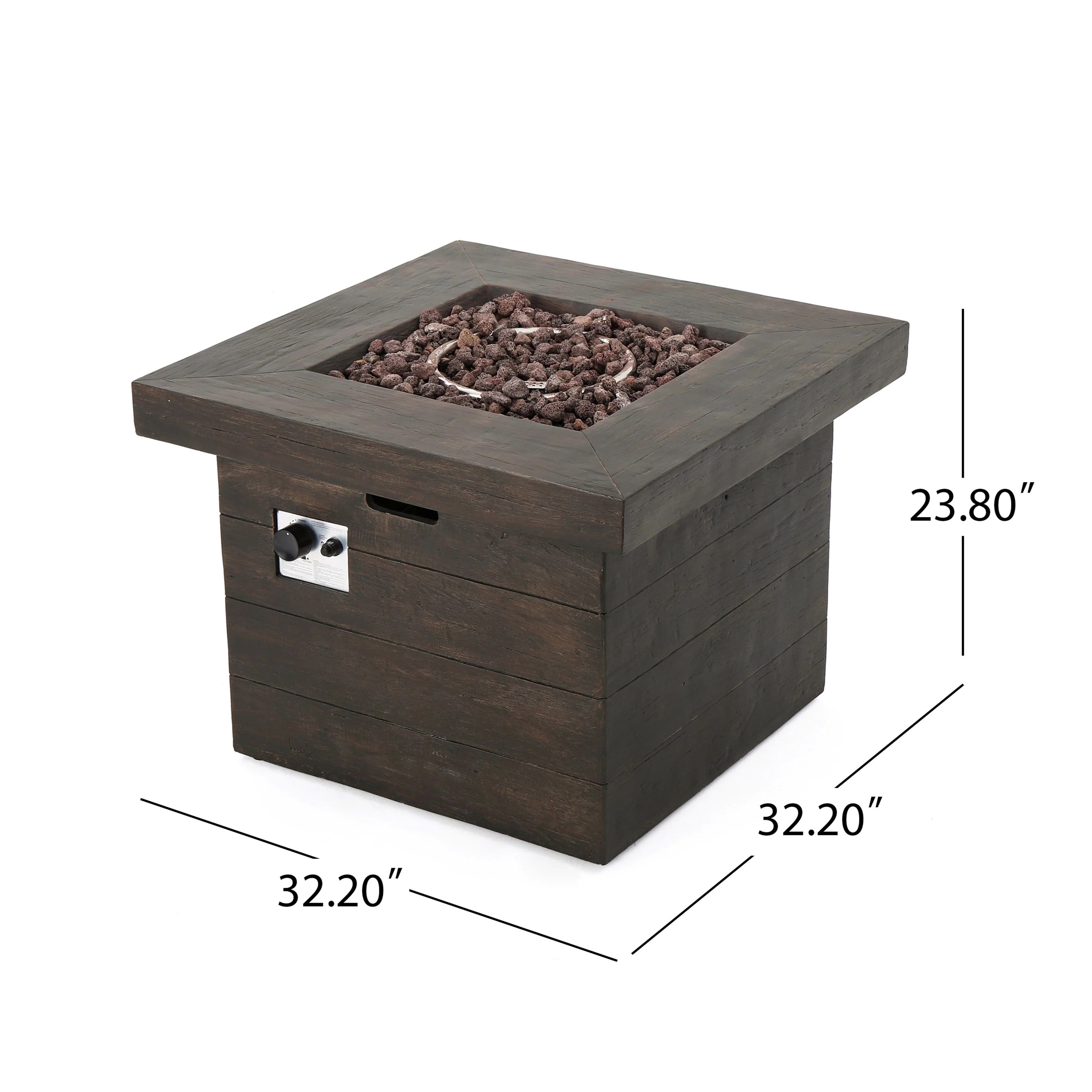 Ollie Outdoor 4-Seater Wicker Print Club Chat Chair Set with Fire Pit - furnishings