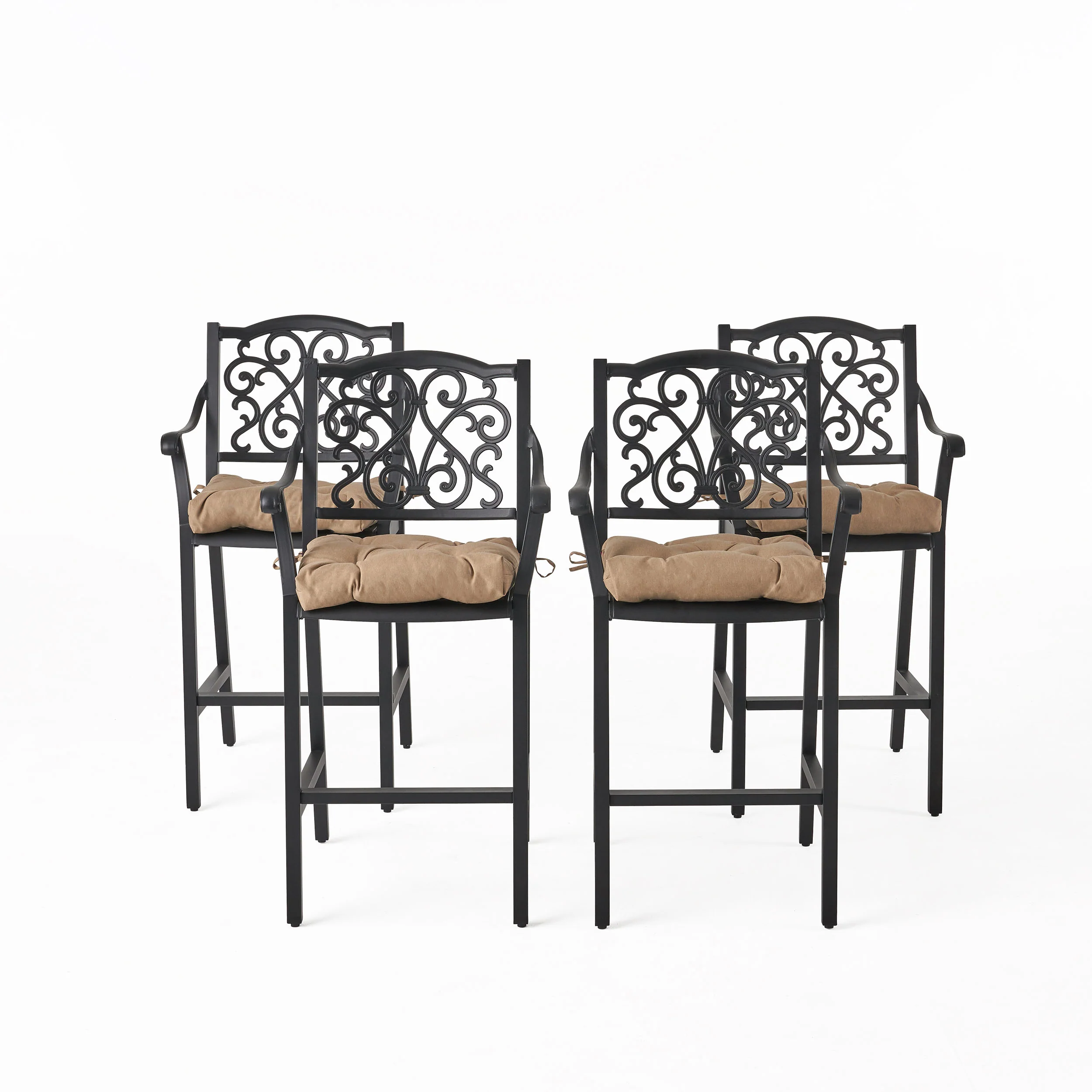 Nalahni Outdoor Barstool with Cushion (Set of 4) - furnishings