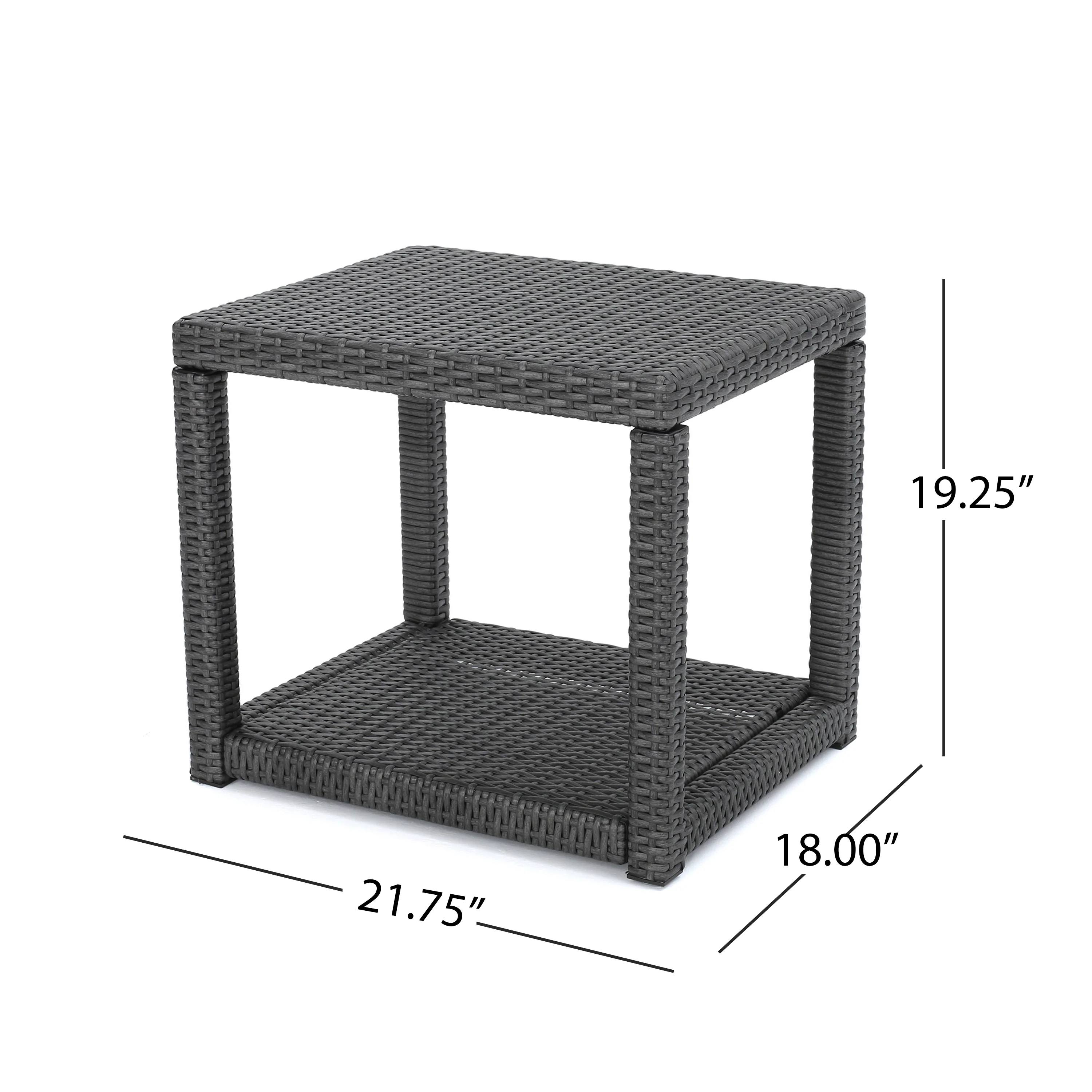 Hogan Outdoor 3 Piece Wicker Chat Set, Grey - furnishings