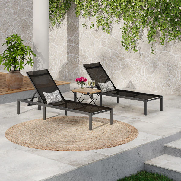 Ponair Outdoor Adjustable Chaise Lounge(Set of 2) - furnishings