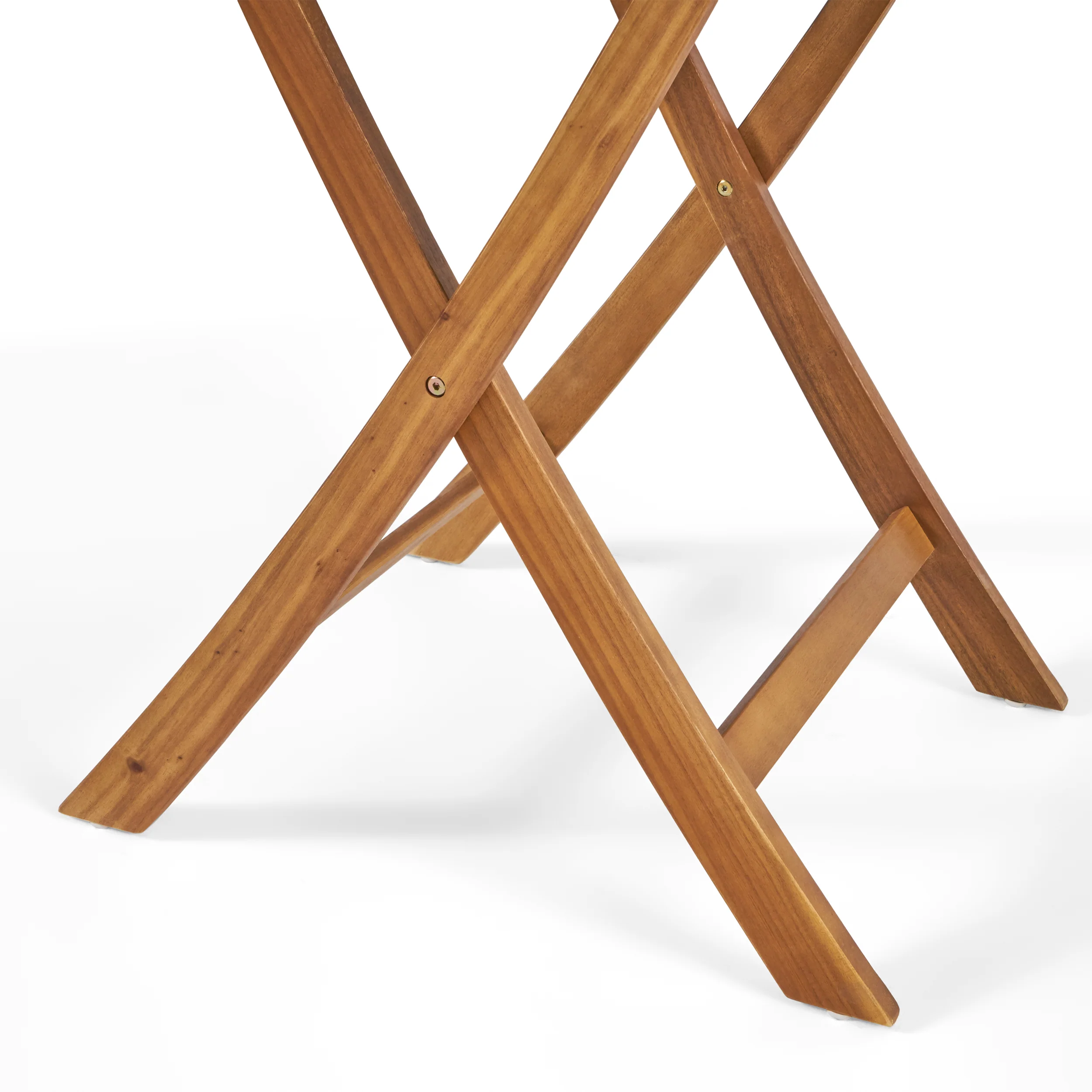 Truda Outdoor Acacia Wood Wicker Foldable Bistro Set with Chairs and Table - furnishings