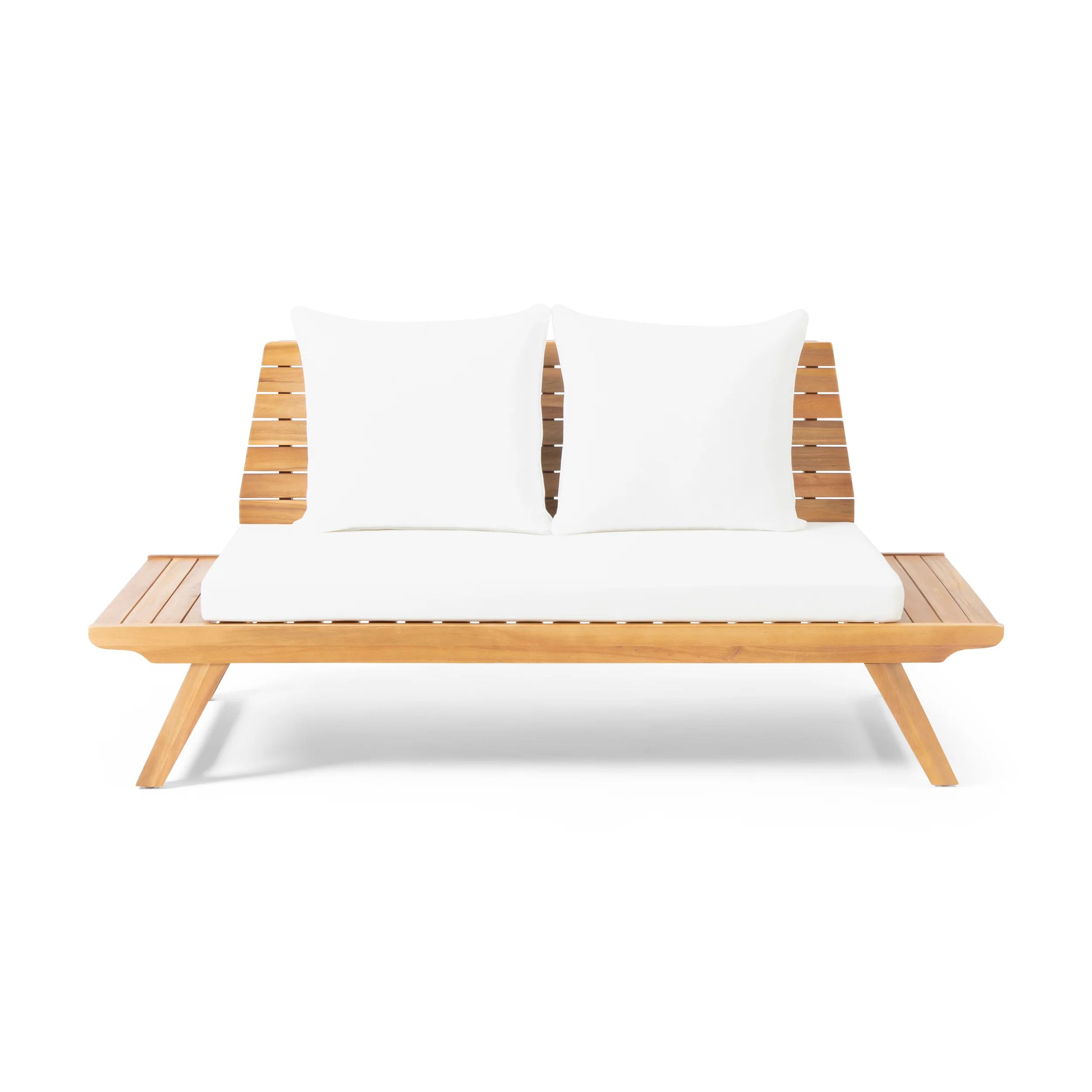 Kaiya Outdoor 2 Seater Acacia Wood Loveseat and Coffee Table Set - furnishings