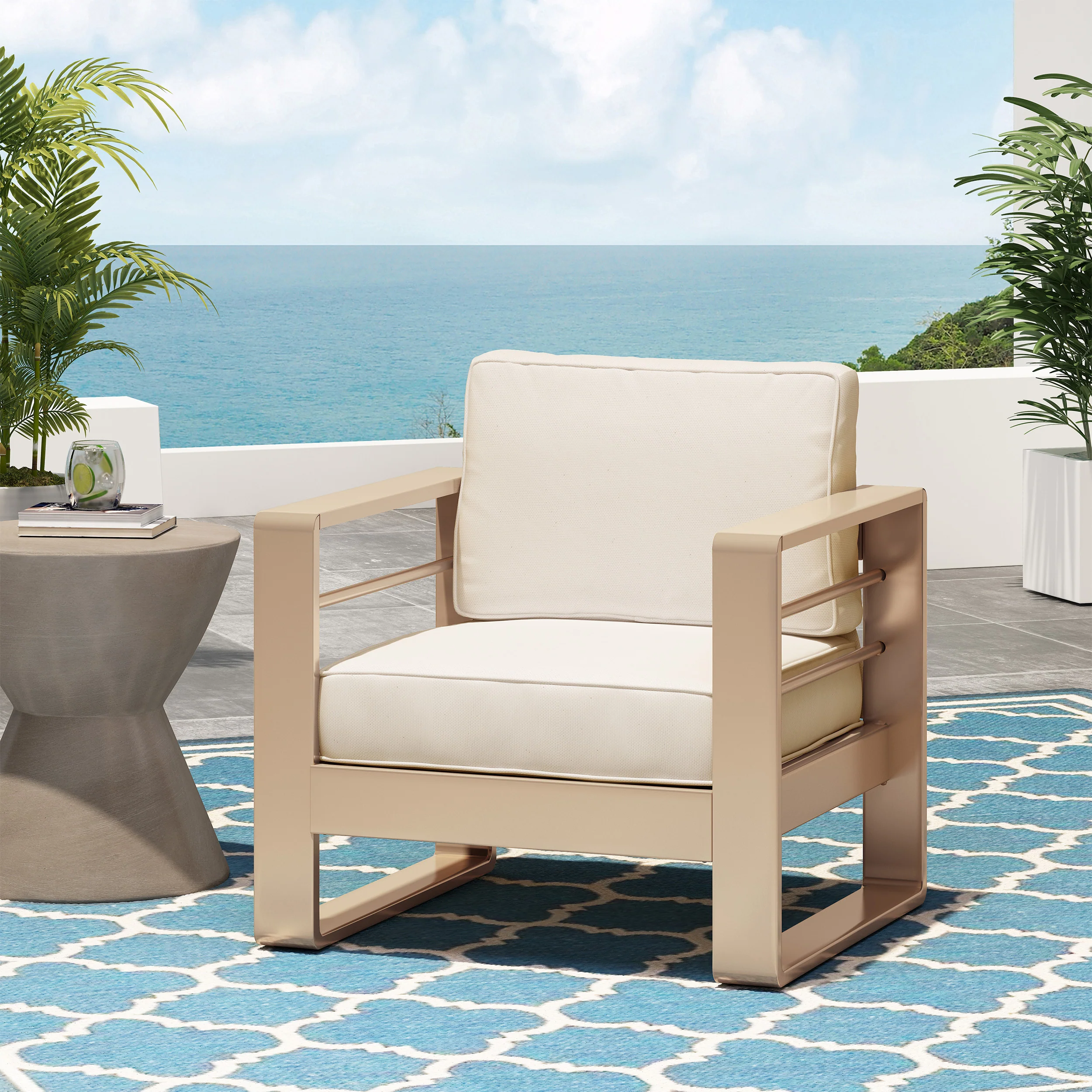 Gadd Outdoor Aluminum Club Chair - furnishings