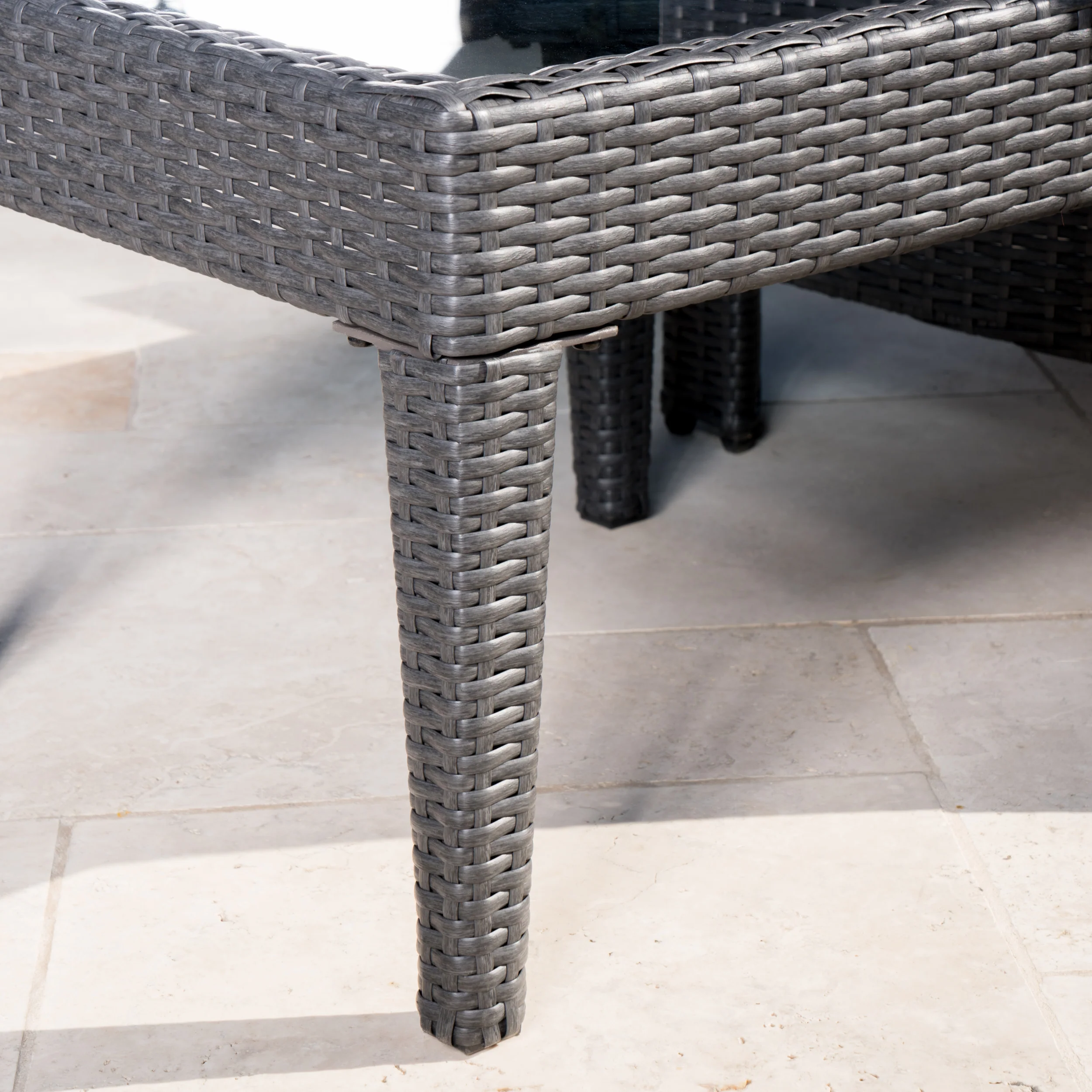 Caspian Outdoor 3 Piece Gray Wicker Chat Set with Teal Water Resistant Cushions - furnishings