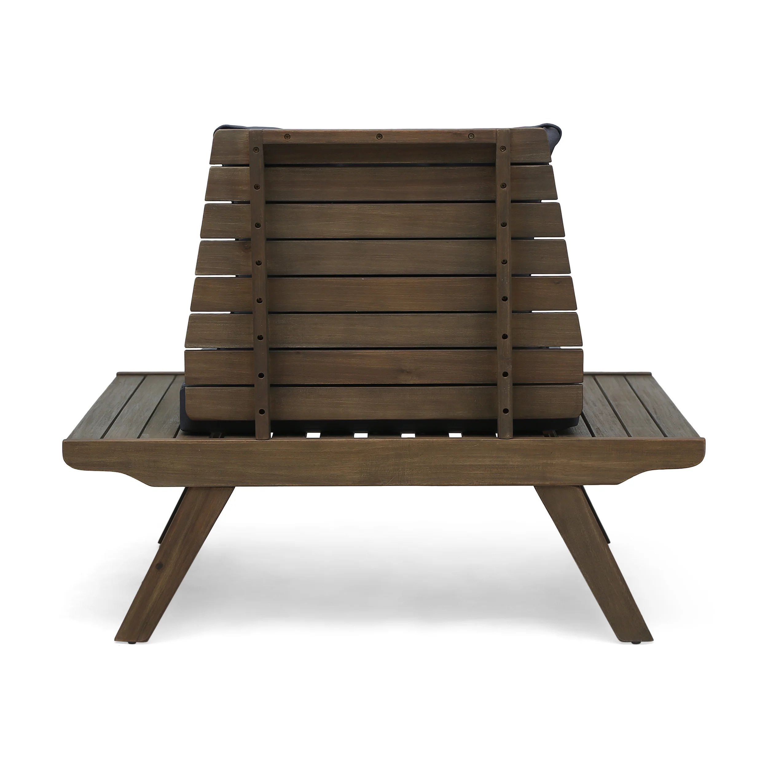 Kailee Outdoor Wooden Club Chairs with Cushions (Set of 2), Dark Gray and Gray Finish - furnishings
