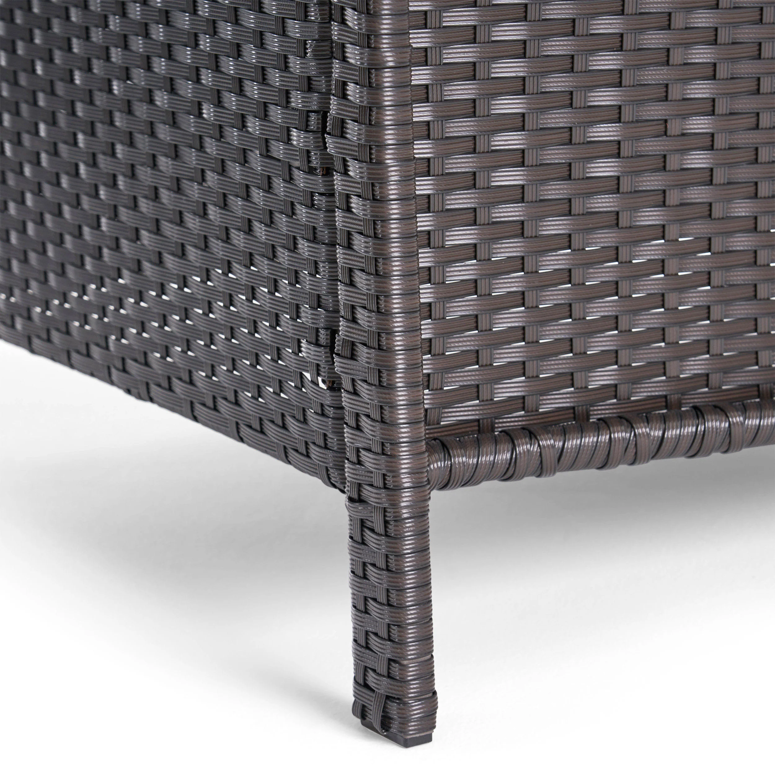 Laiah Outdoor 4 Piece Wicker Club Chair Chat Set with Wood Finished Fire Pit - furnishings