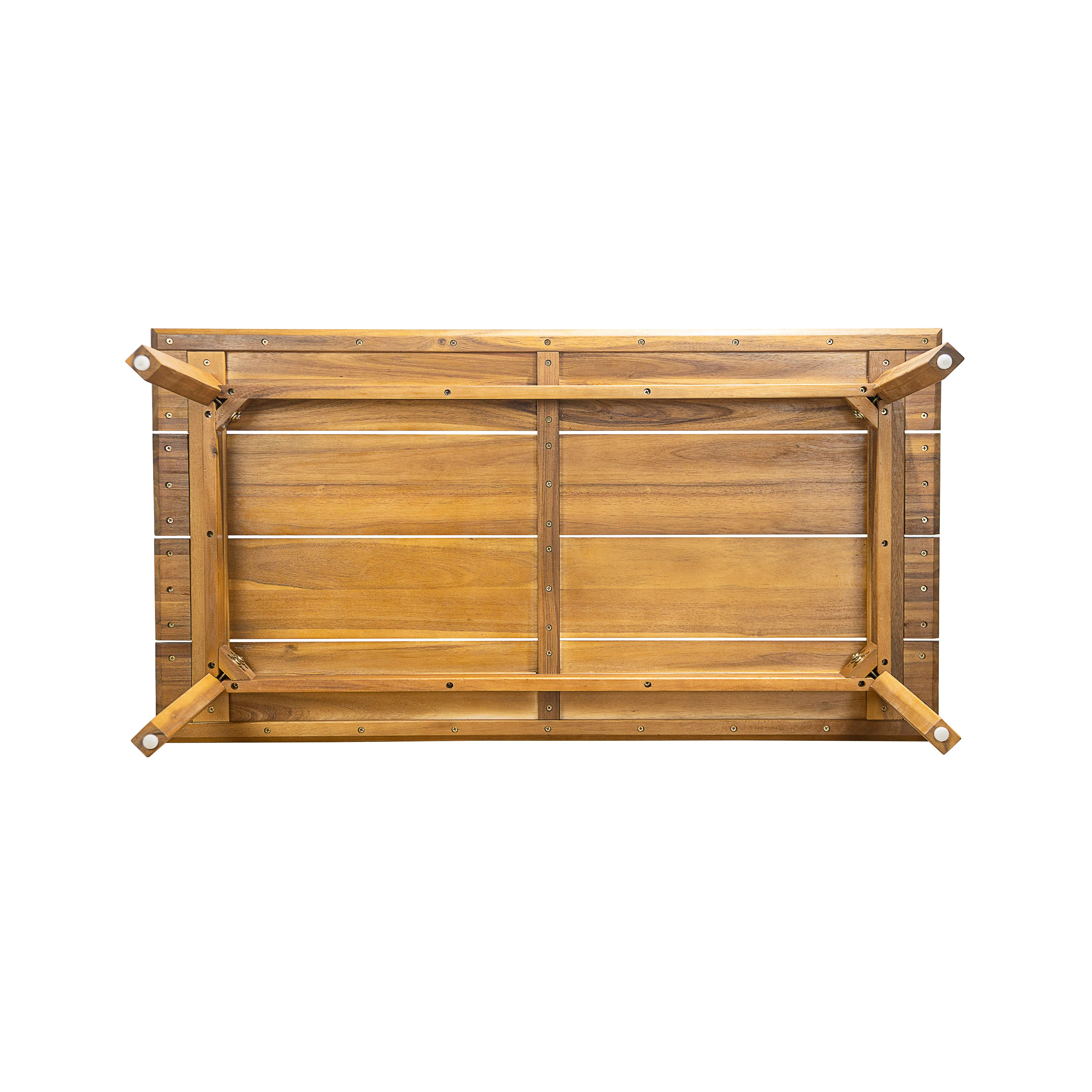 Evandere Teak Rope Weave Acacia Wood Outdoor Loveseat and Coffee Table Set - furnishings