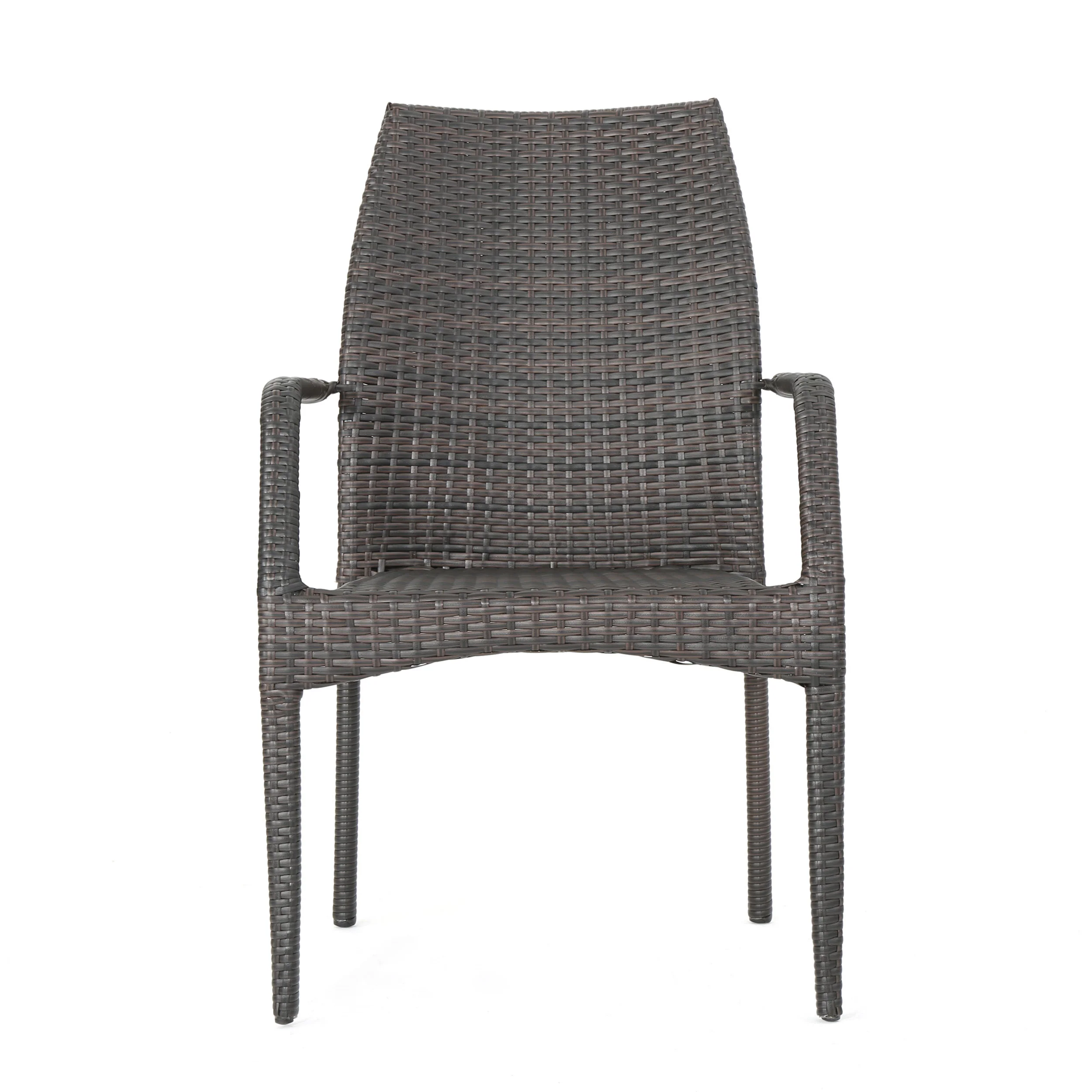 Michael Outdoor 3-Piece Multi-Brown Wicker Bistro Set with Tempered Glass Top - furnishings