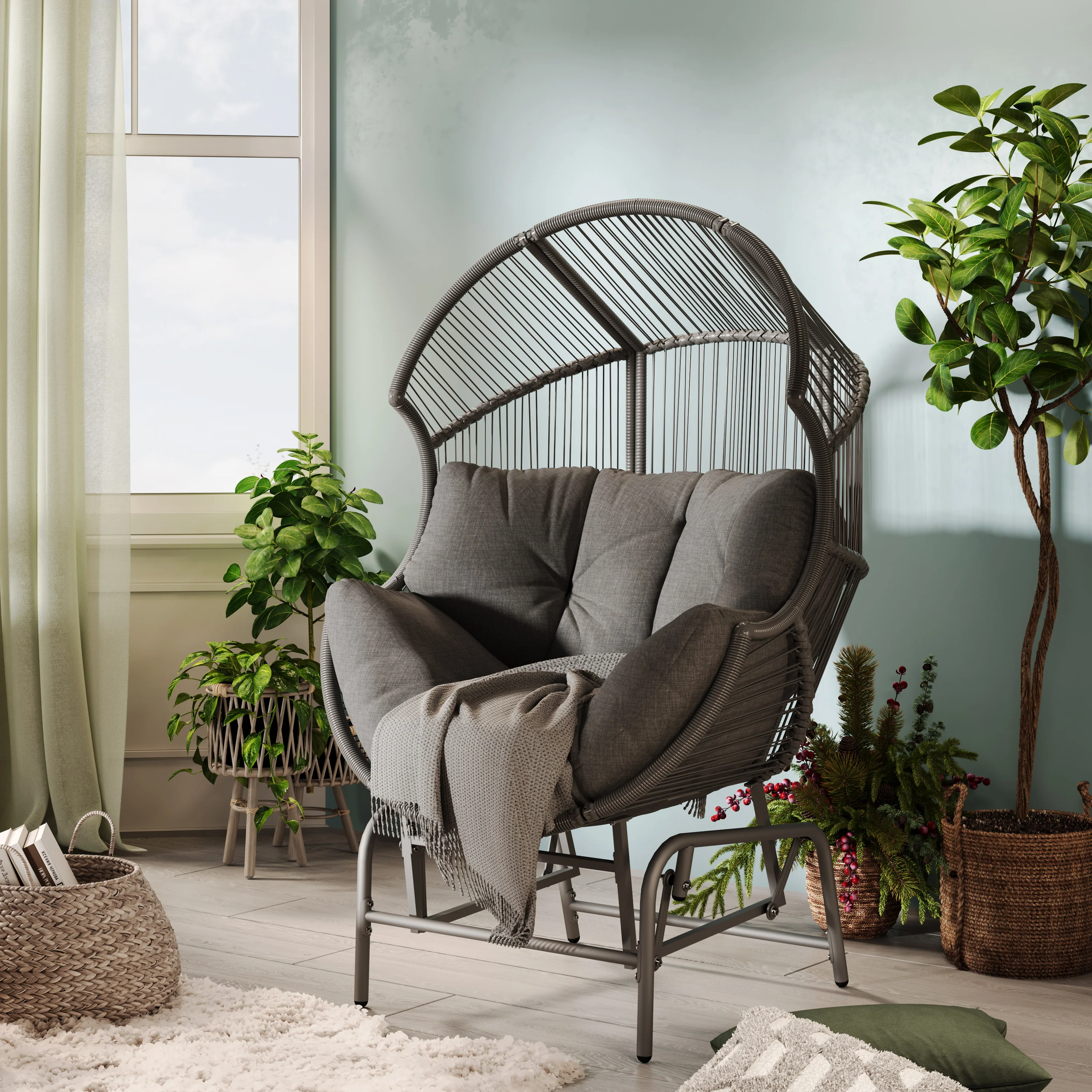 Paloma Outdoor Wicker Gliding Chair - furnishings