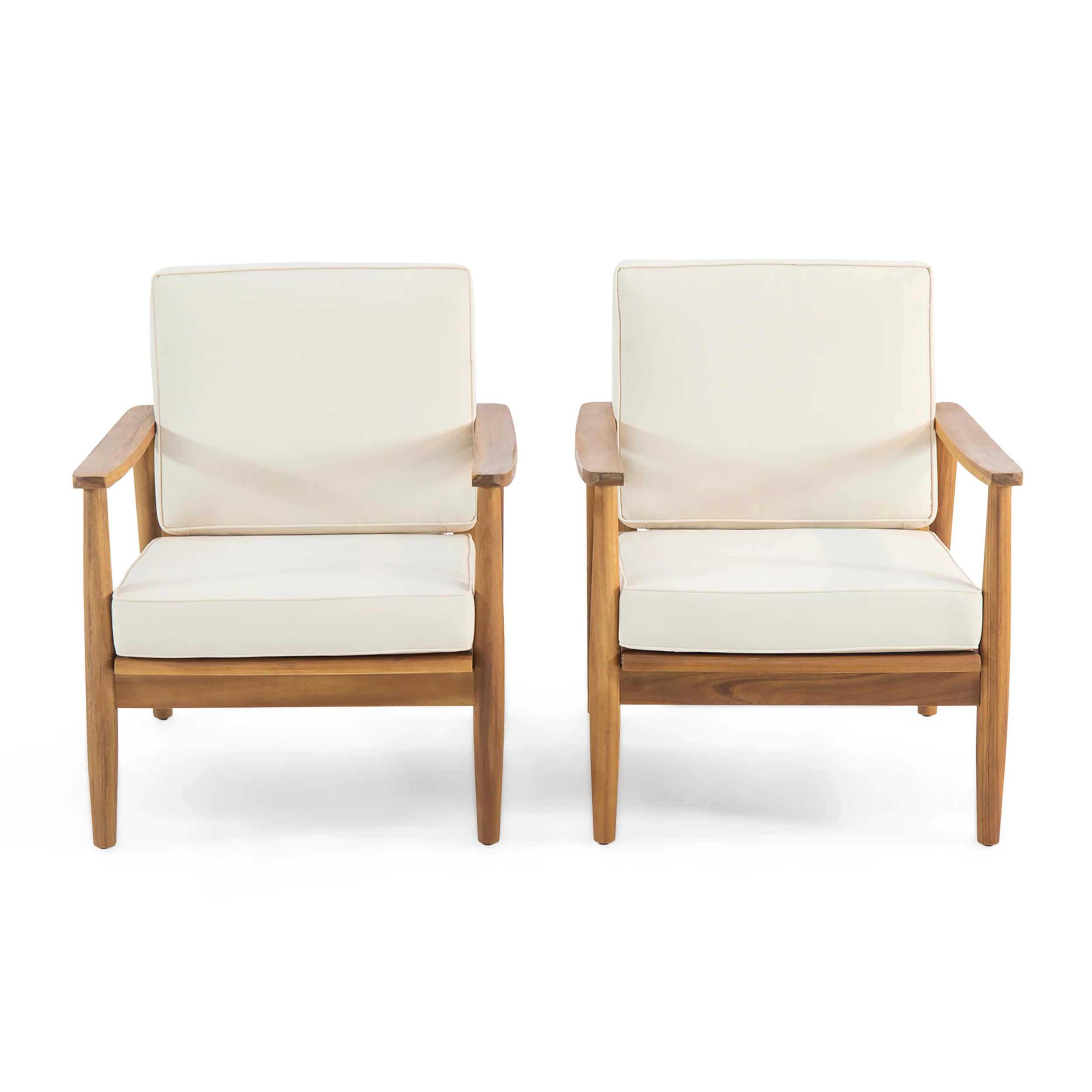 Emmry Outdoor Acacia Wood Club Chair, Set of 2 - furnishings