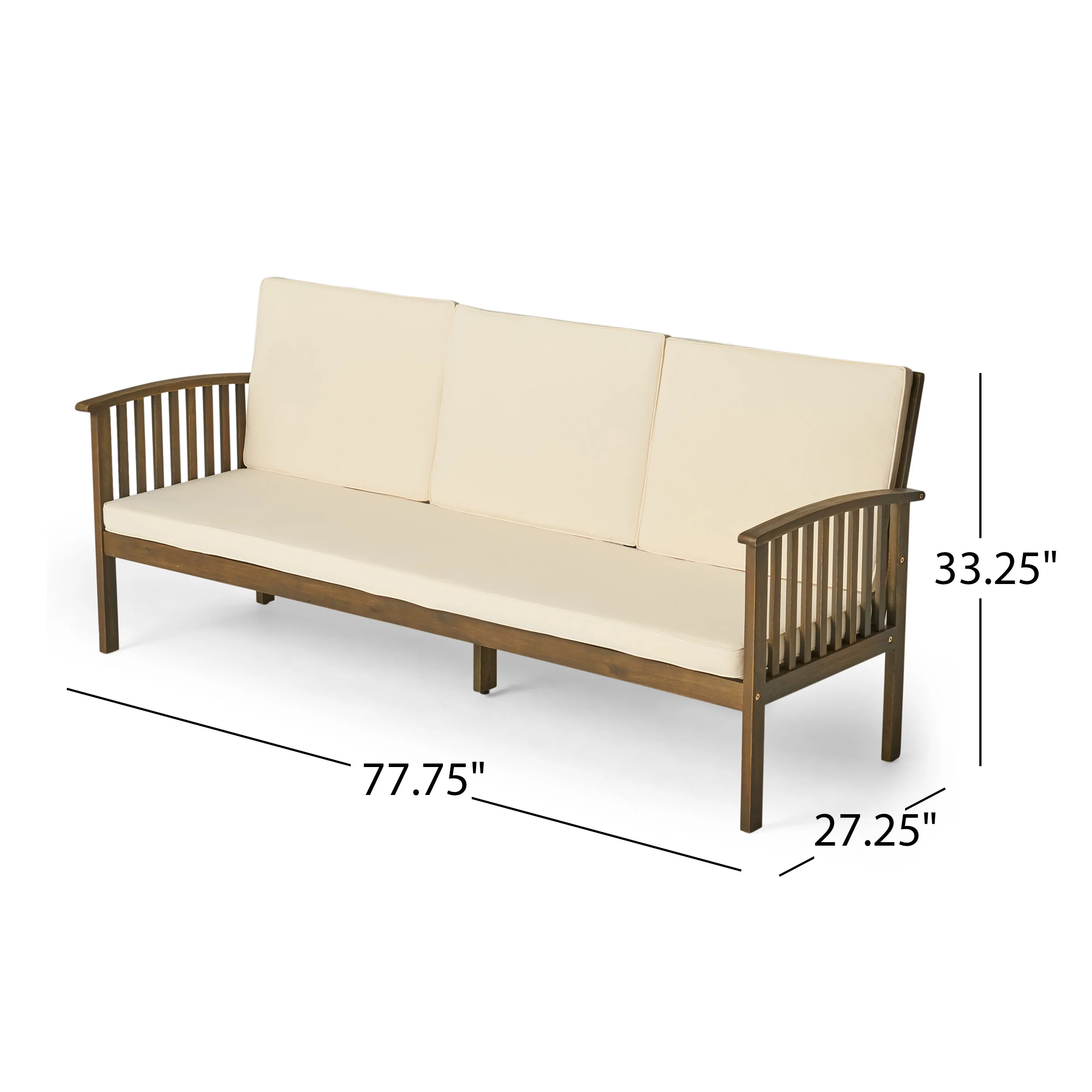 Beckley Outdoor 4 Piece Acacia Wood Conversational Sofa Set with Cushions and Fire Pit - furnishings