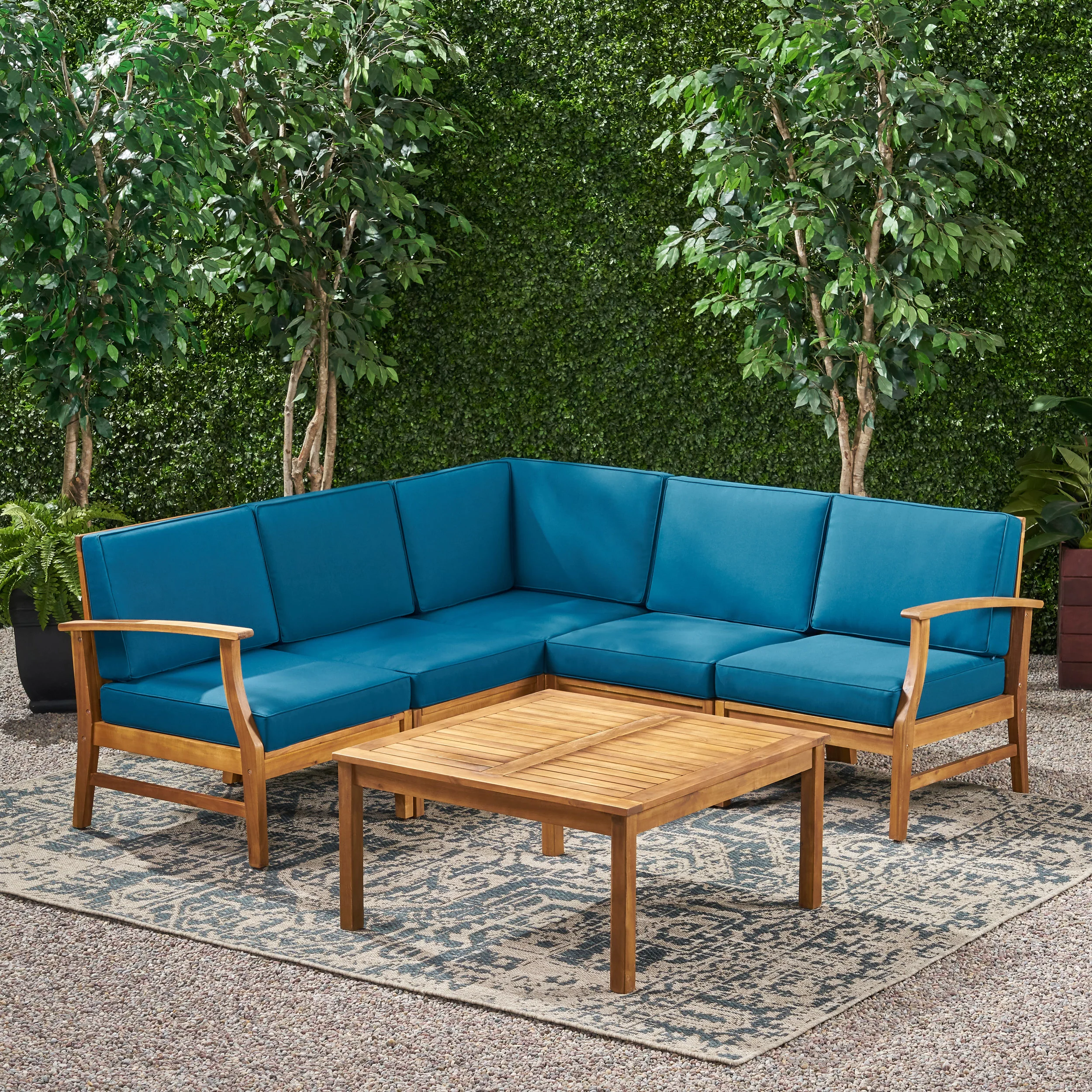 Capri 6pc Outdoor Sofa Set w/ Cushions - furnishings