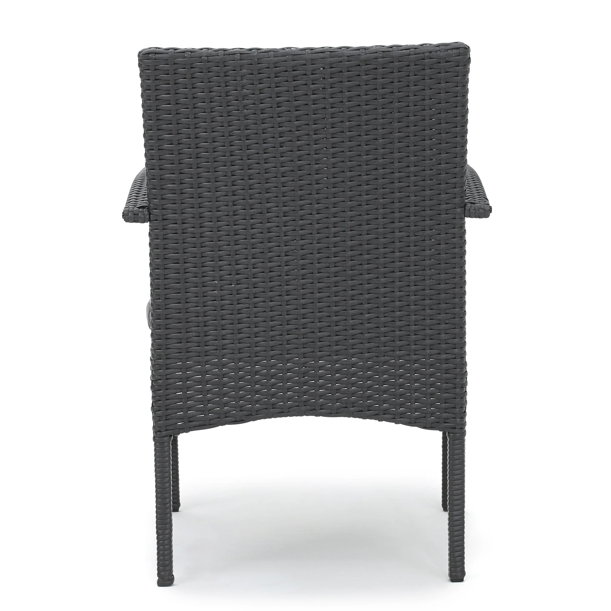 El Capitan Outdoor Grey Wicker Dining Chairs with Cushions (Set of 2) - furnishings