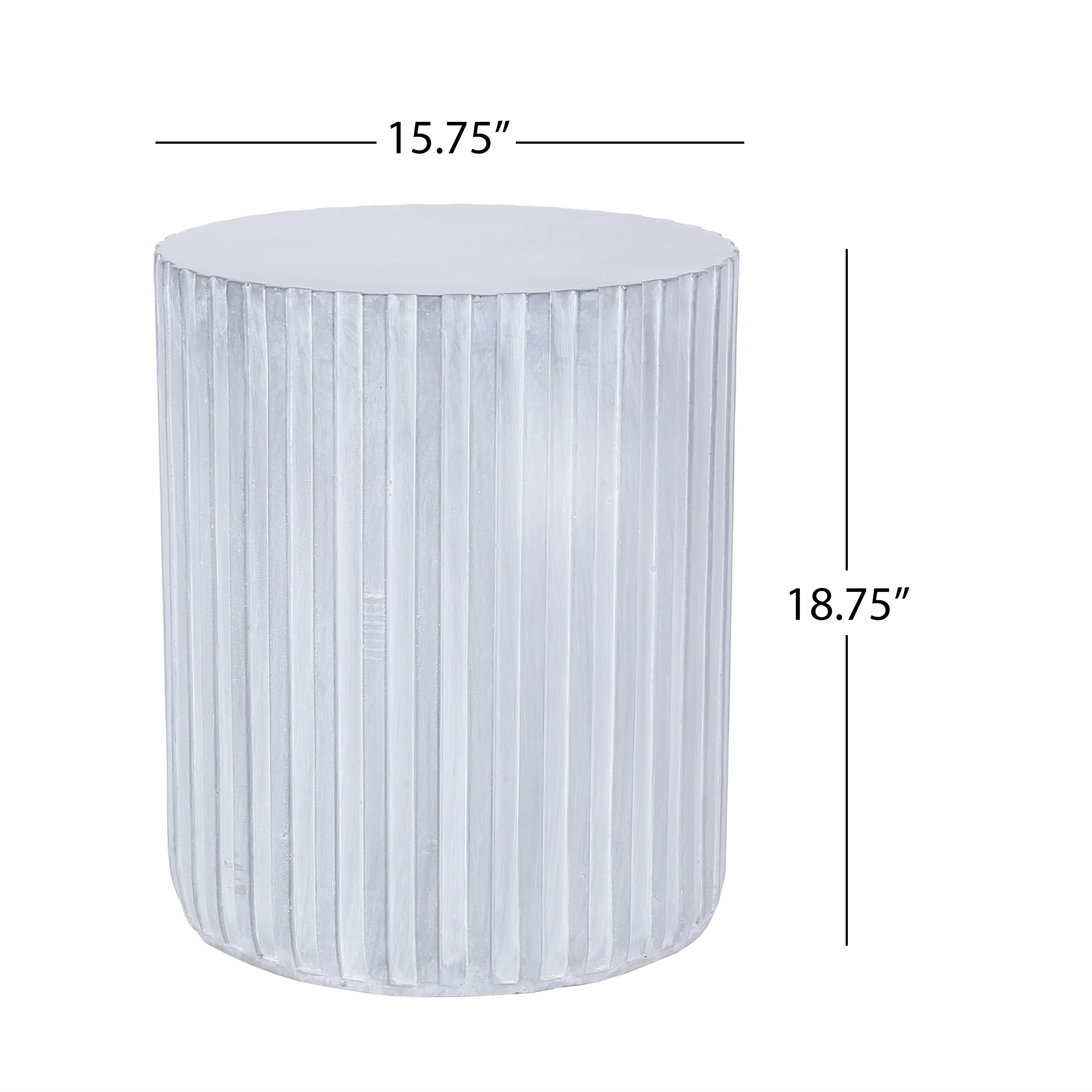 Abney Outdoor Lightweight Concrete Side Table, Gray Blue - furnishings
