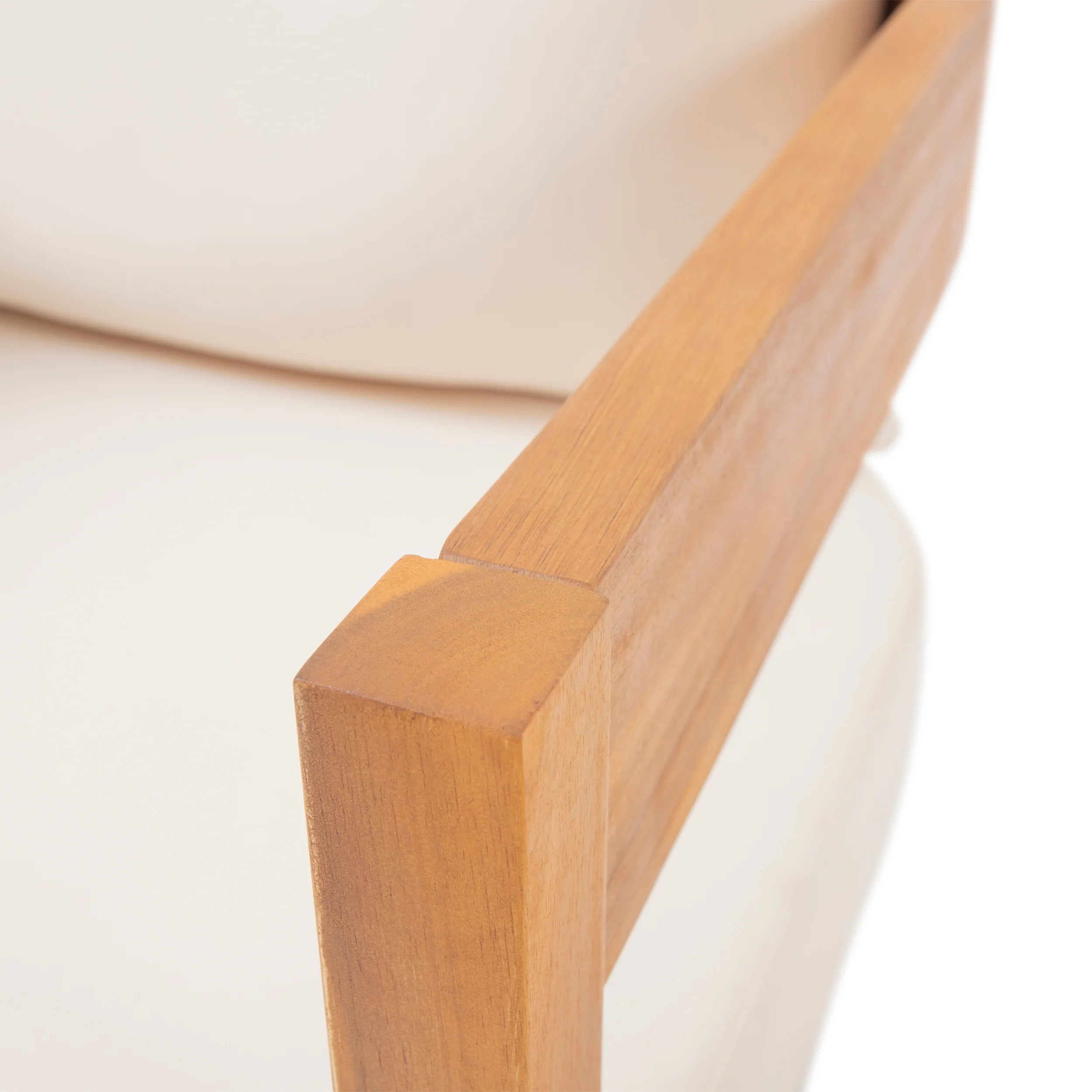 Burrough Outdoor Acacia Wood Club Chair with Cushions, Teak and Beige - furnishings