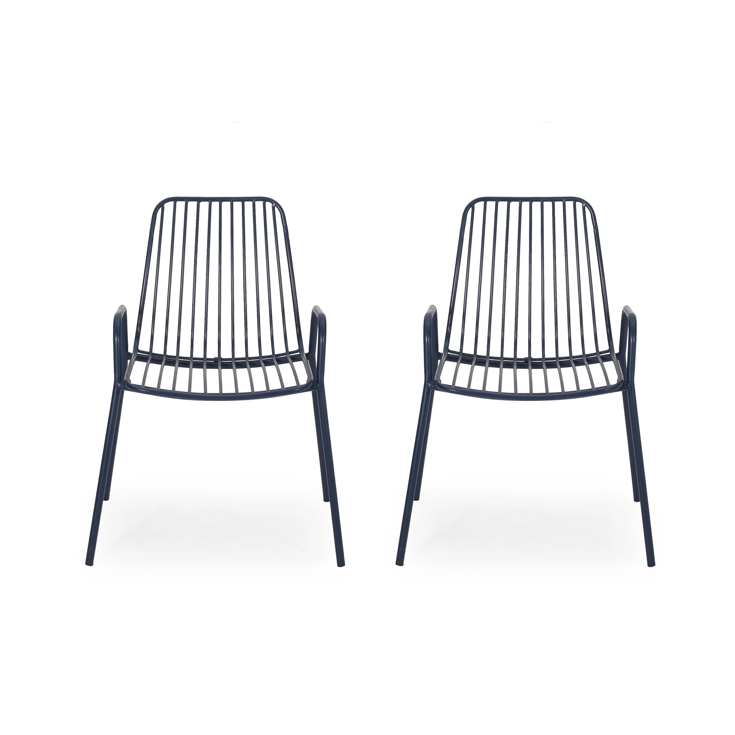 Ashwood Outdoor Modern Iron Club Chair (Set of 2) - furnishings