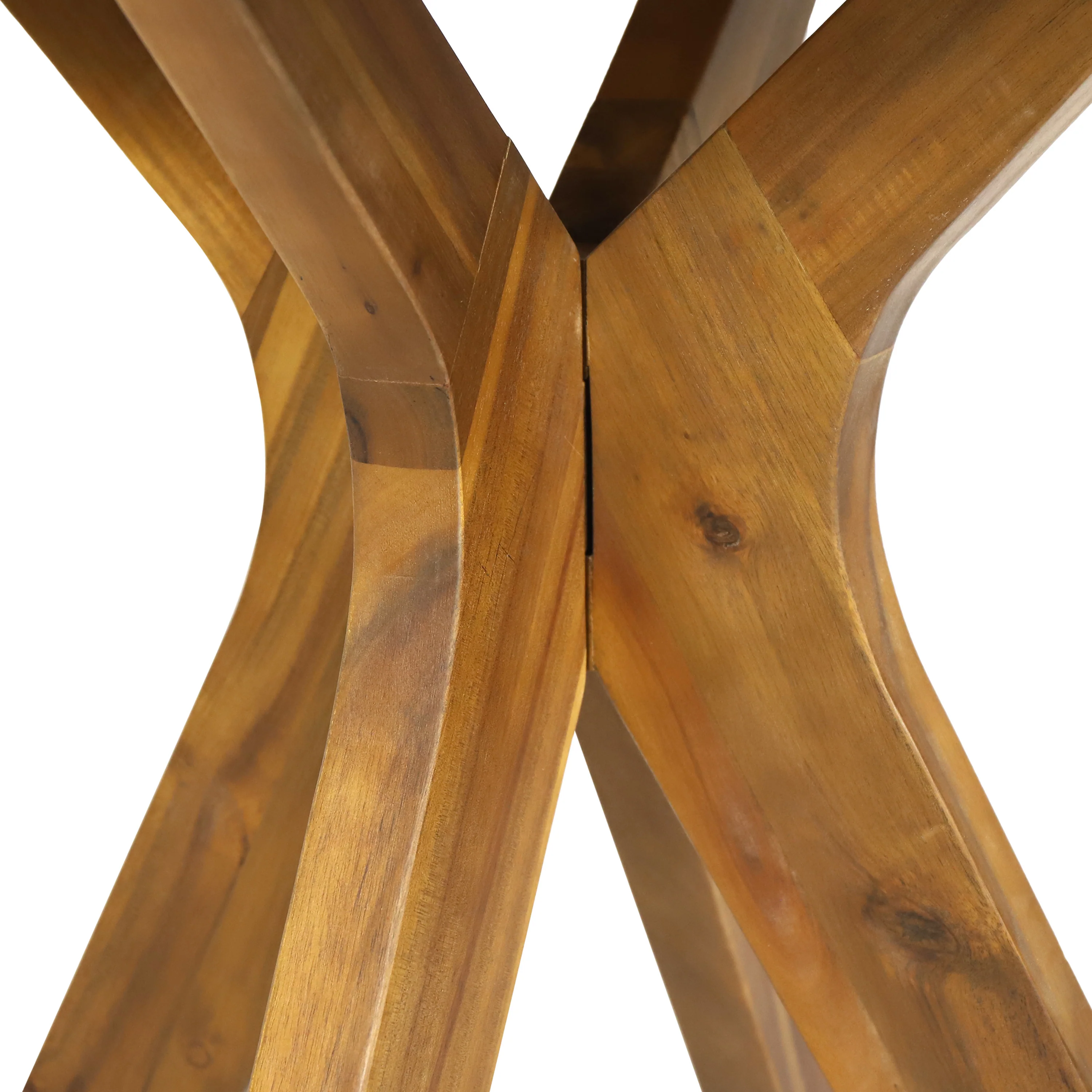 Brigitte Outdoor Round Acacia Wood Bistro Table with X Legs - furnishings