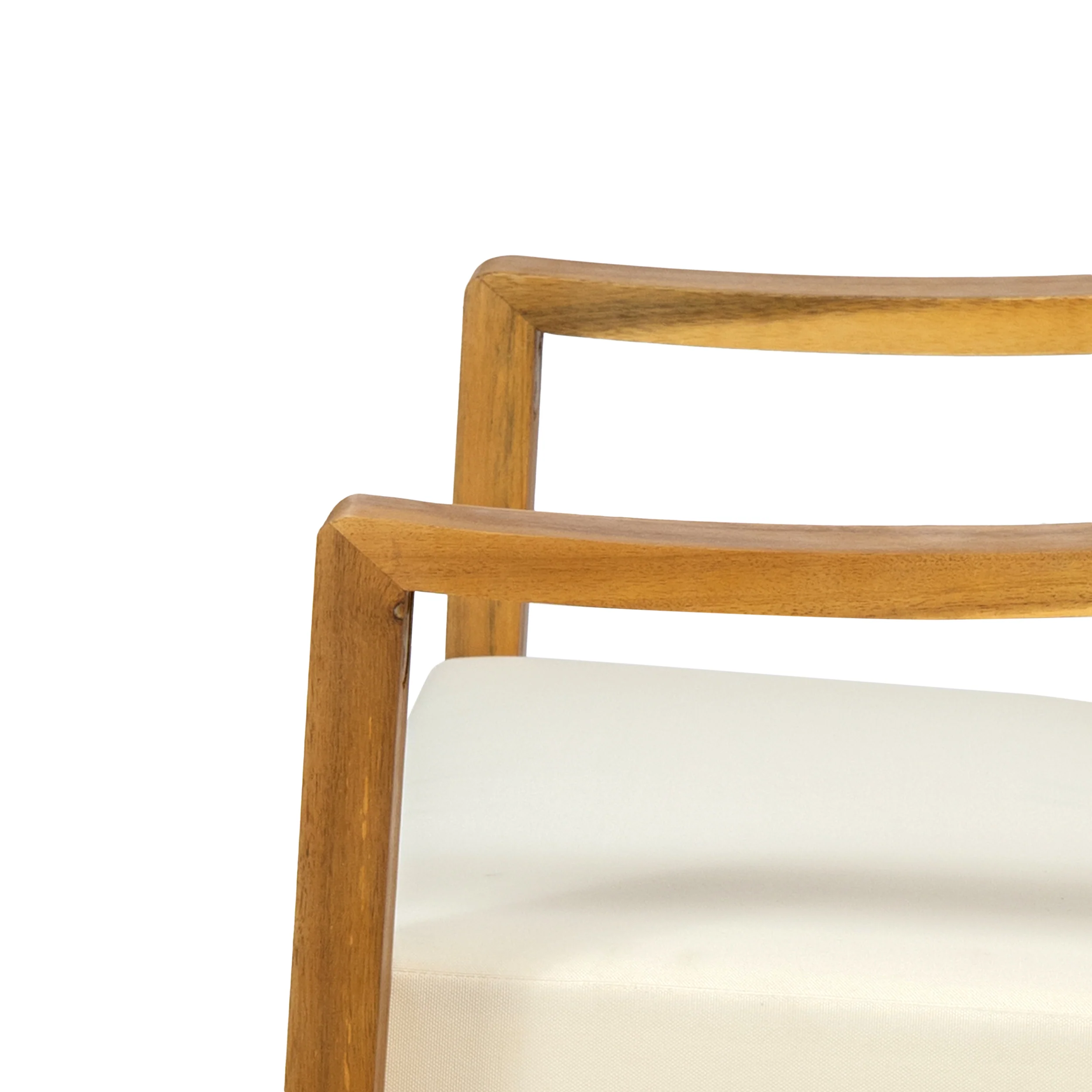 Johnlucas Outdoor Acacia Wood Club Chair with Cushion - furnishings