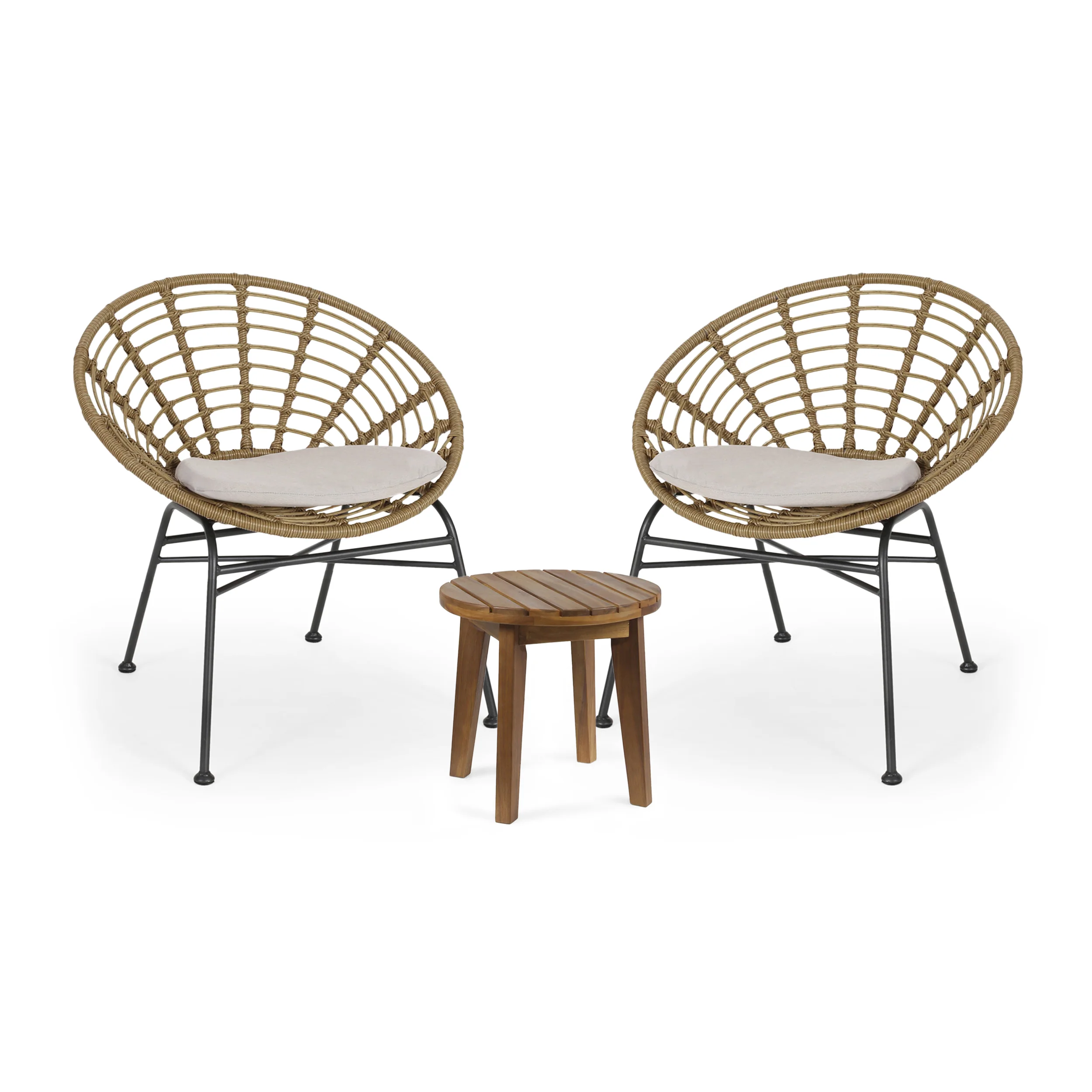Heloise Outdoor 2 Seater Acacia Wood Chat Set - furnishings