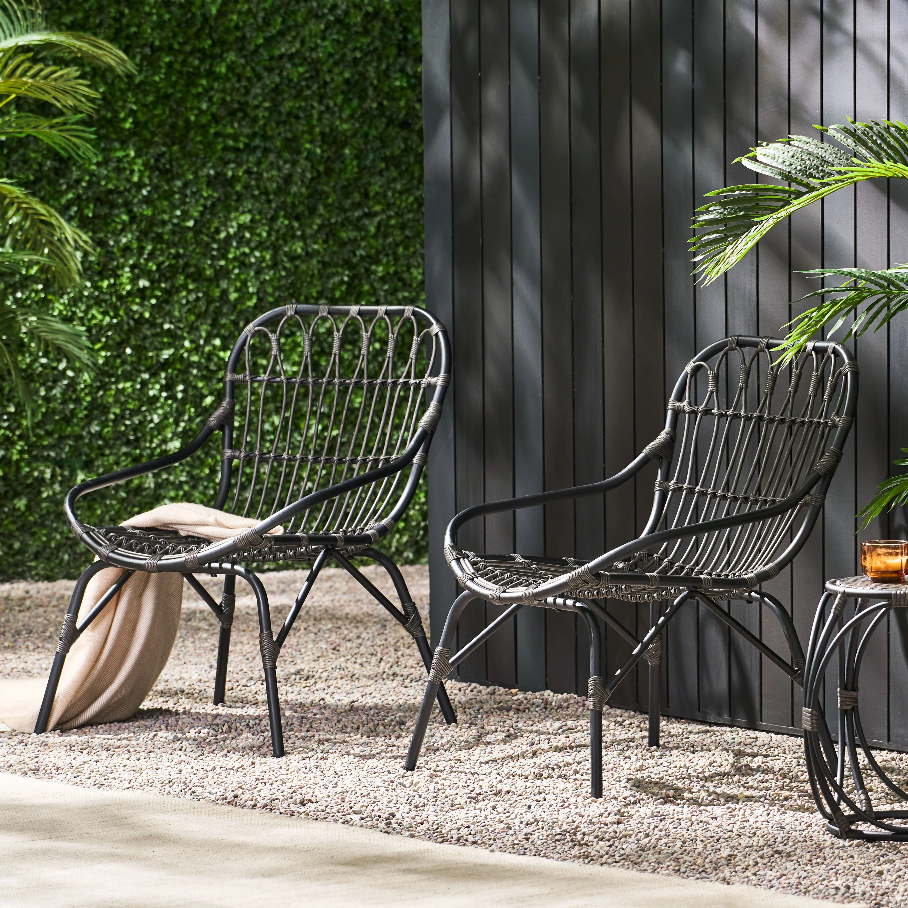 Barrister Outdoor Wicker Accent Chairs, Set of 2 - furnishings