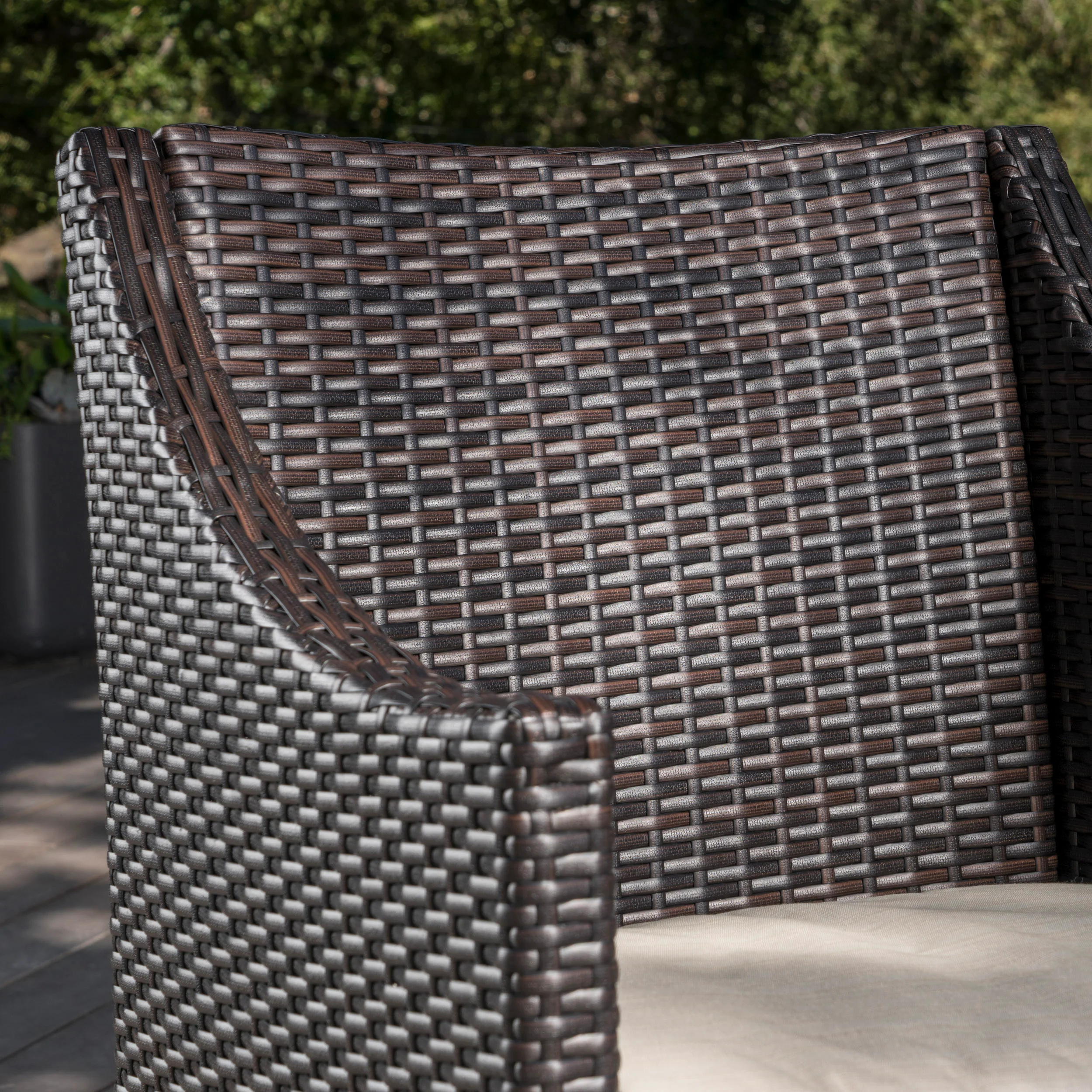 Antioch Outdoor Wicker Dining Chairs with Water Resistant Cushions (Set of 2) - furnishings