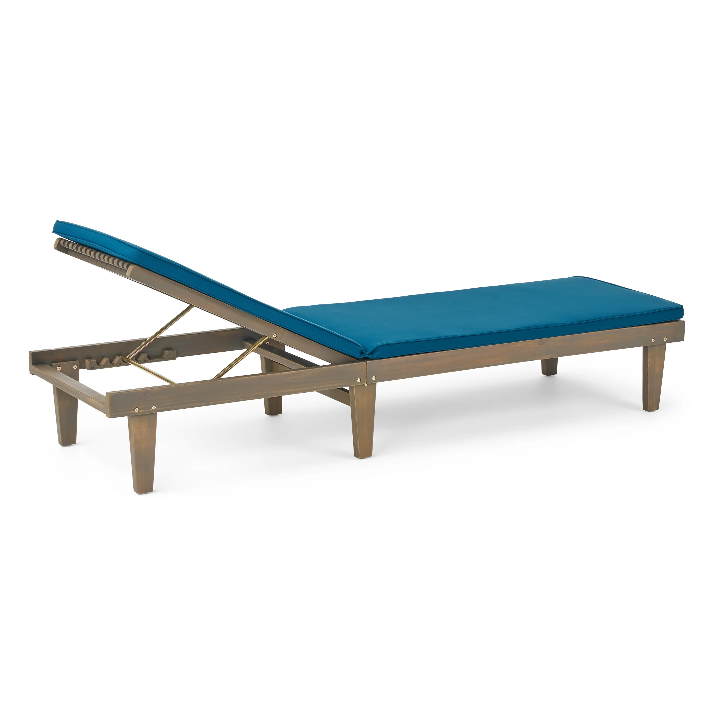 Addisyn Outdoor Acacia Wood 3 Piece Chaise Lounge Set with Water-Resistant Cushions - furnishings