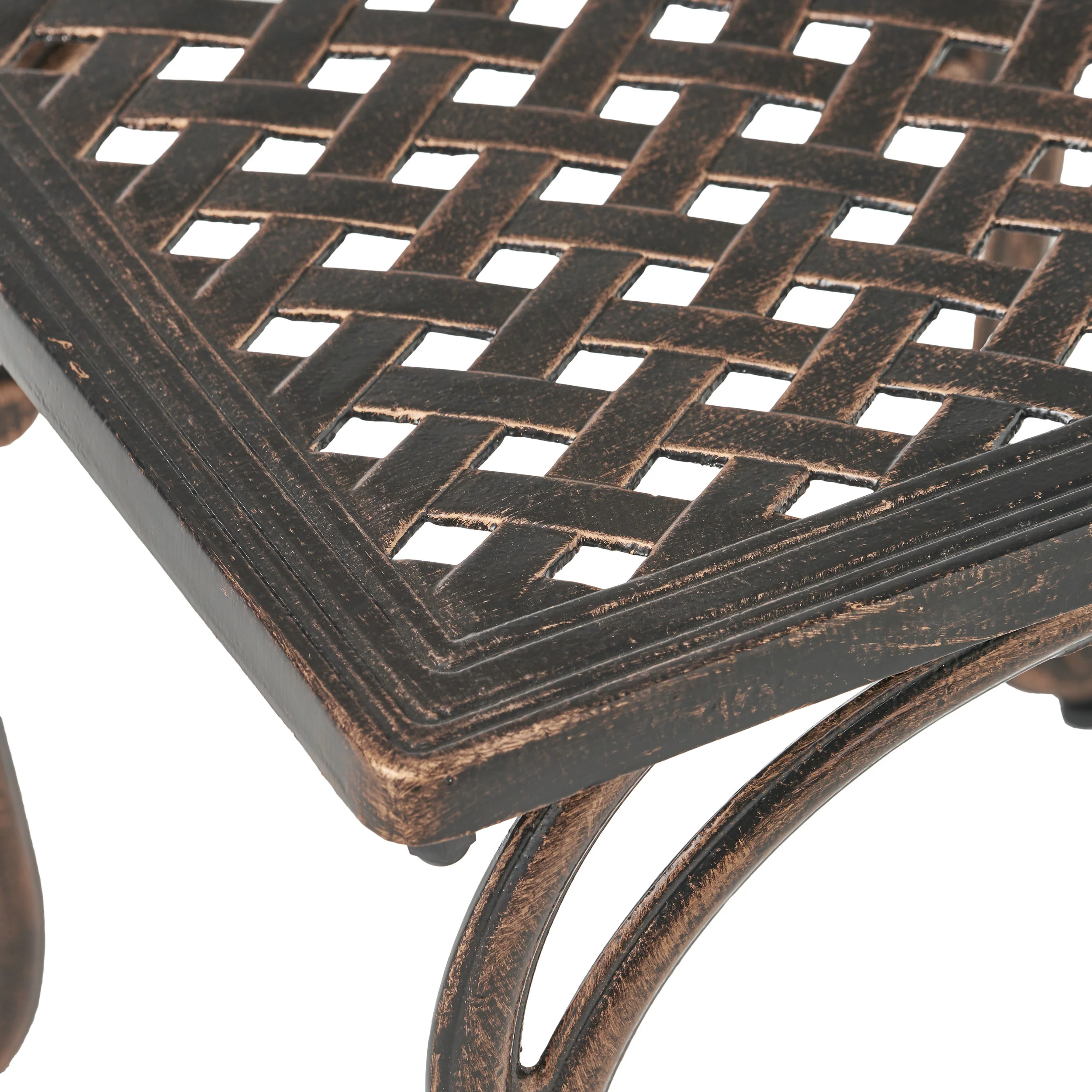 Hyde Traditional Outdoor Copper Cast Aluminum End Tables (Set of 2) - furnishings