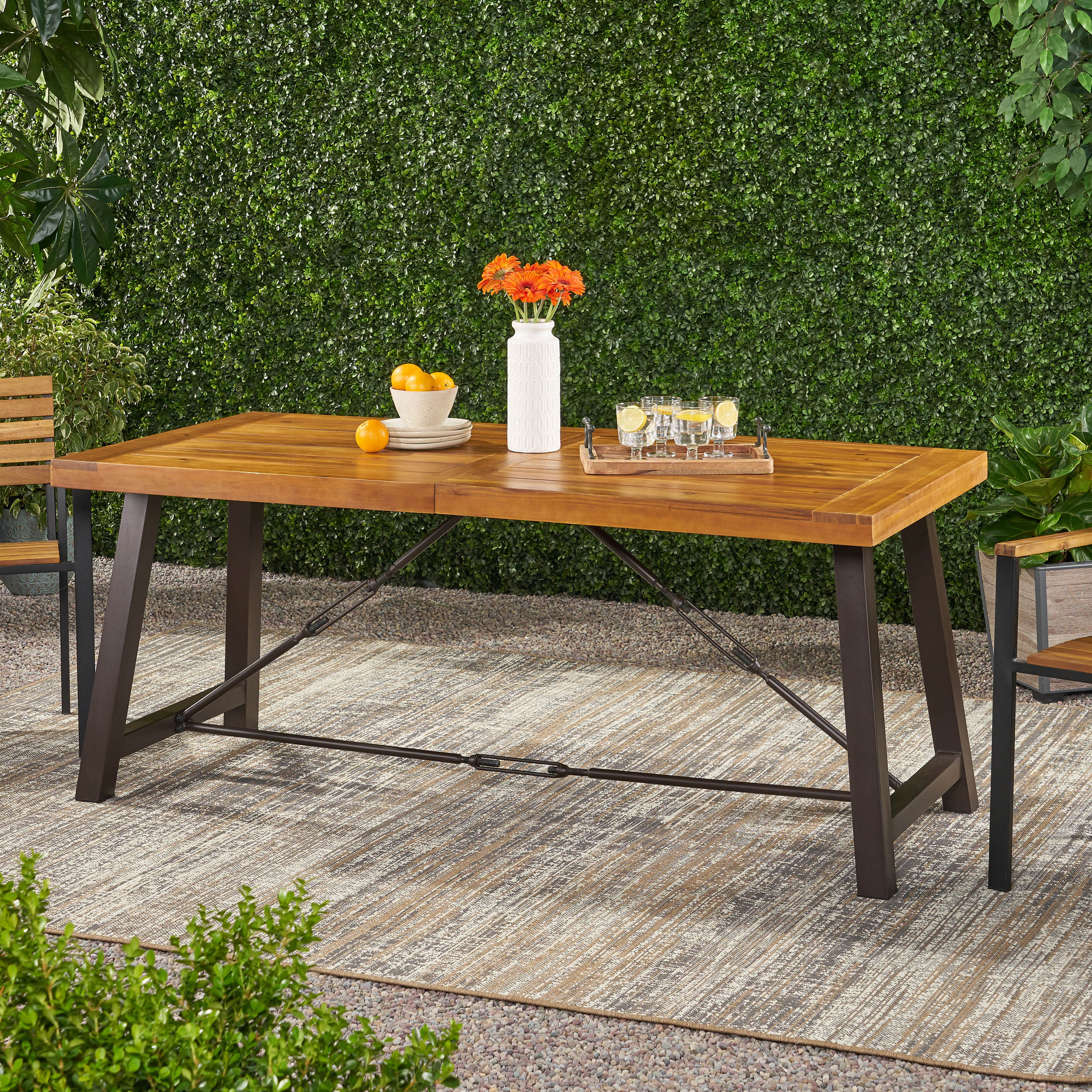 Rosario Modern Industrial Dining Table - furnishings