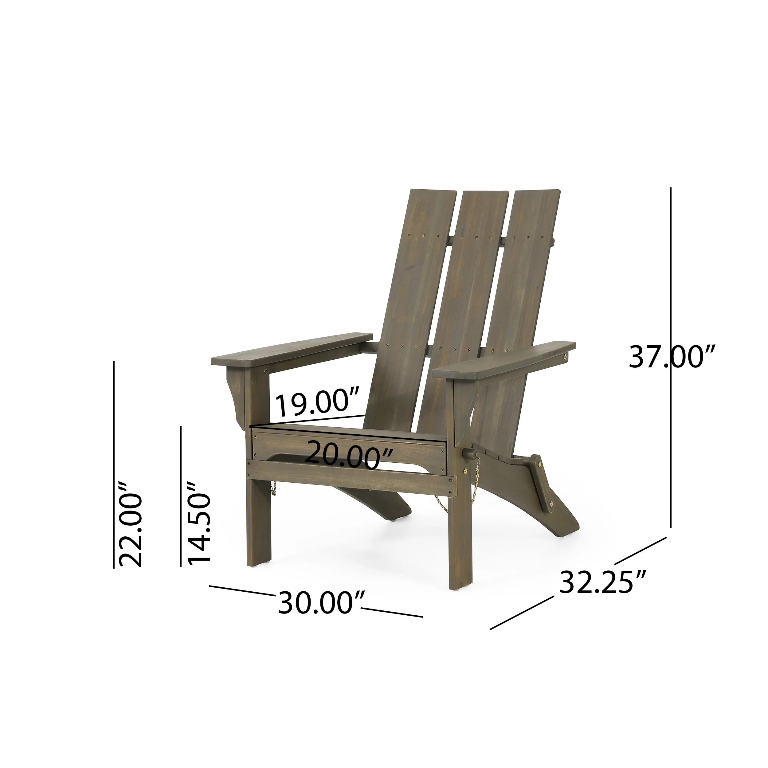 Gurekam Outdoor Acacia Wood Foldable Adirondack Chairs, Set of 2 - furnishings