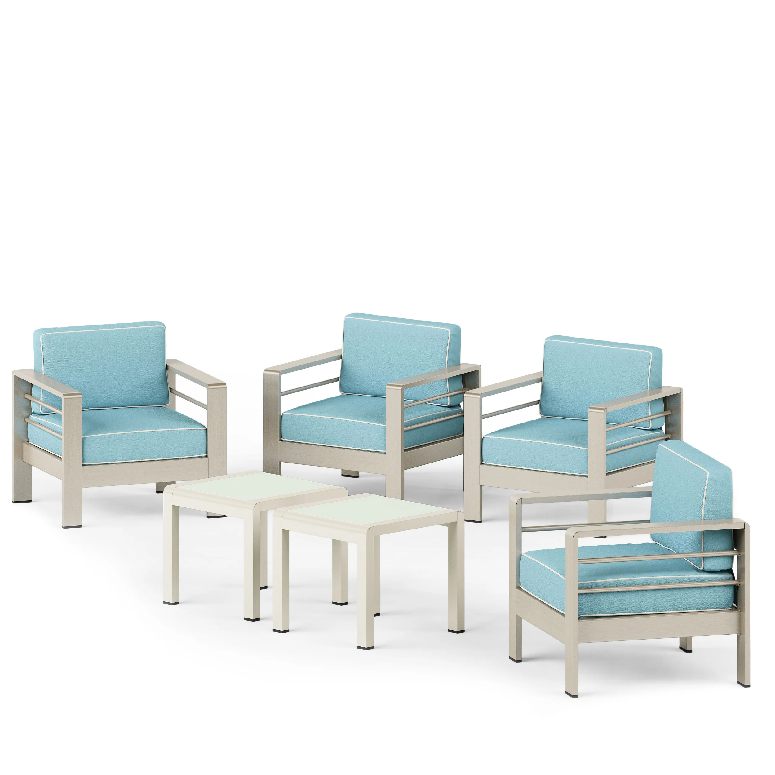 Scalett Coral Outdoor 4 Seater  Club Chair and Table Set - furnishings