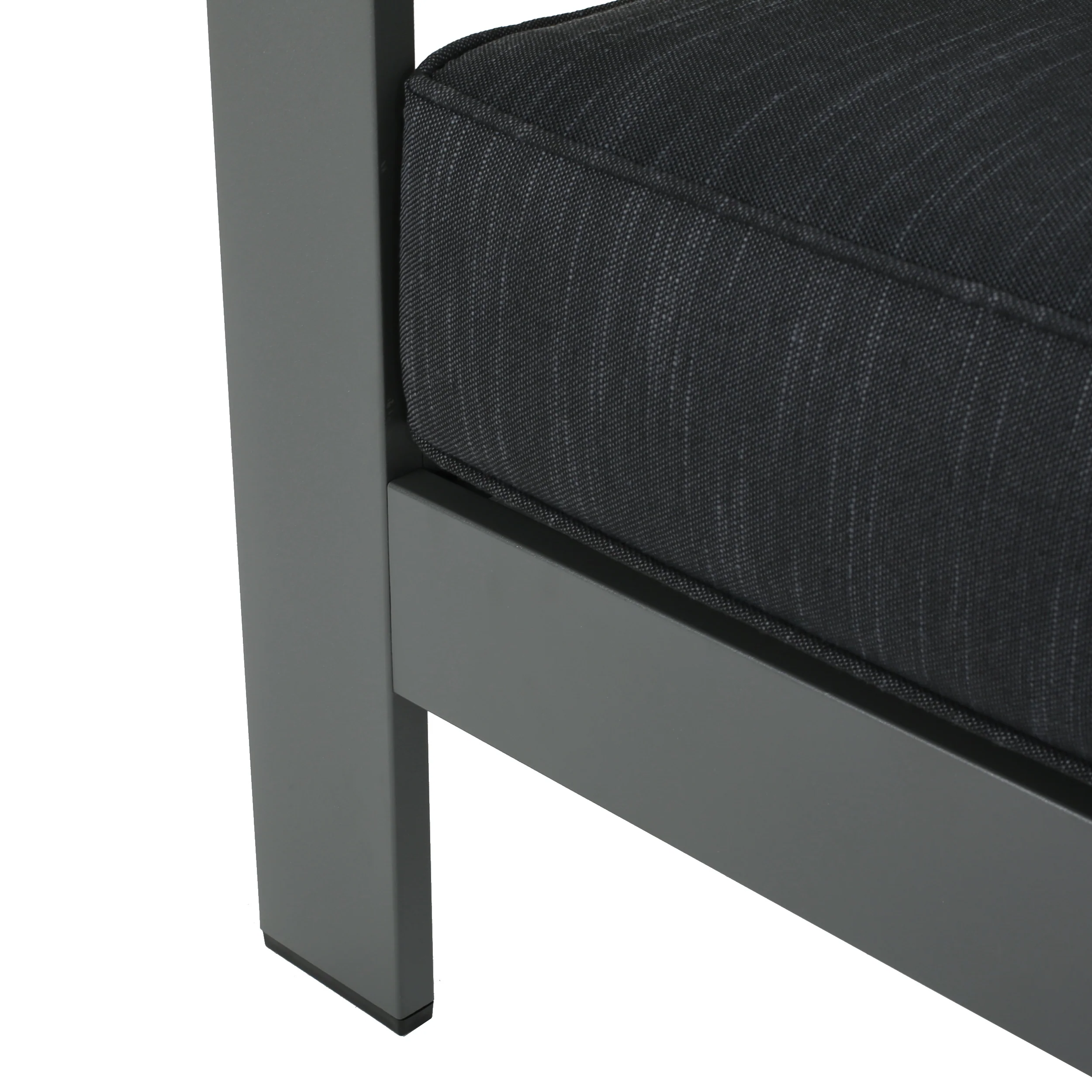 Crested Bay Outdoor Gray Aluminum 3 Piece Chat Set with Water Resistant Cushions - furnishings