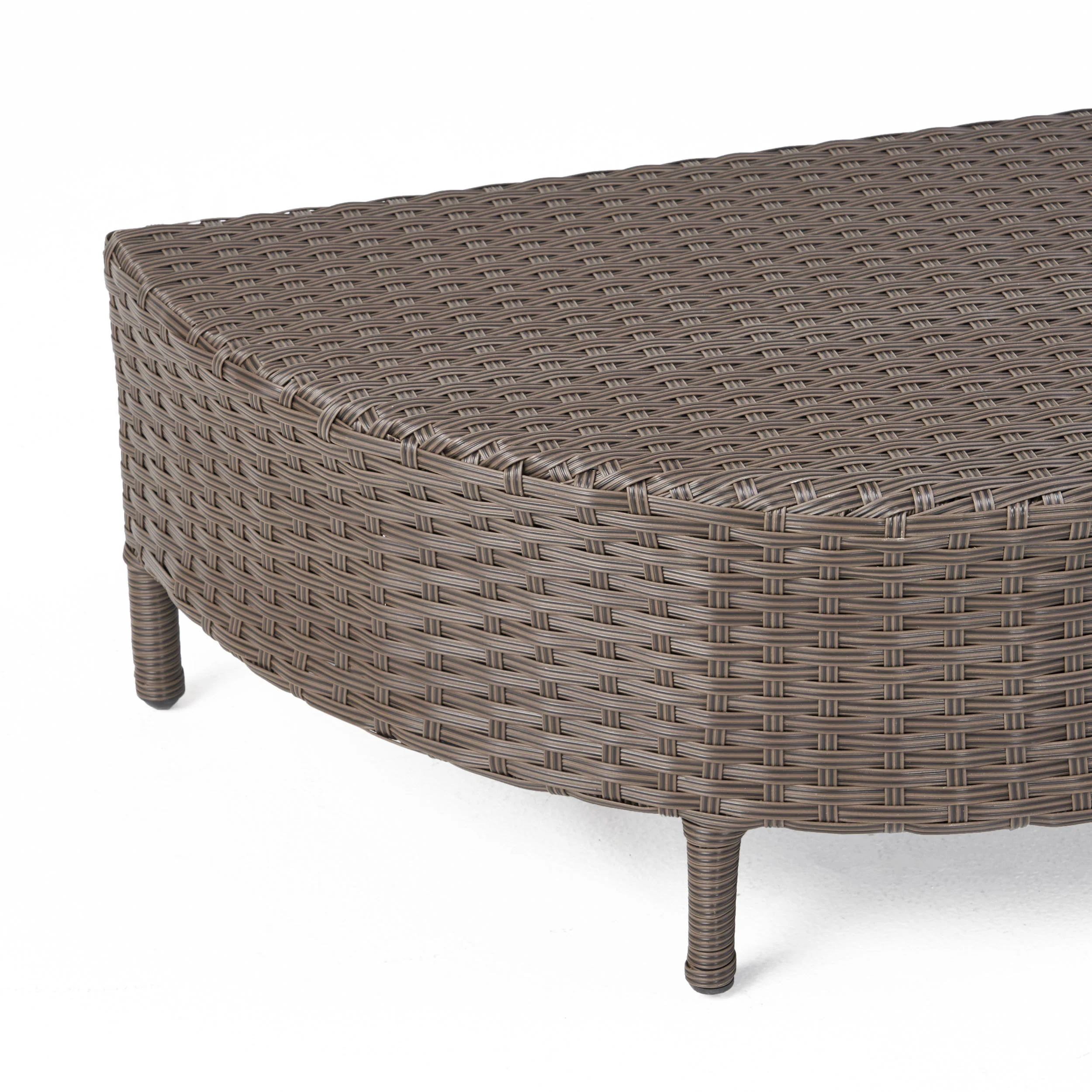 Harper Outdoor Wicker Half-Round Coffee Table - furnishings