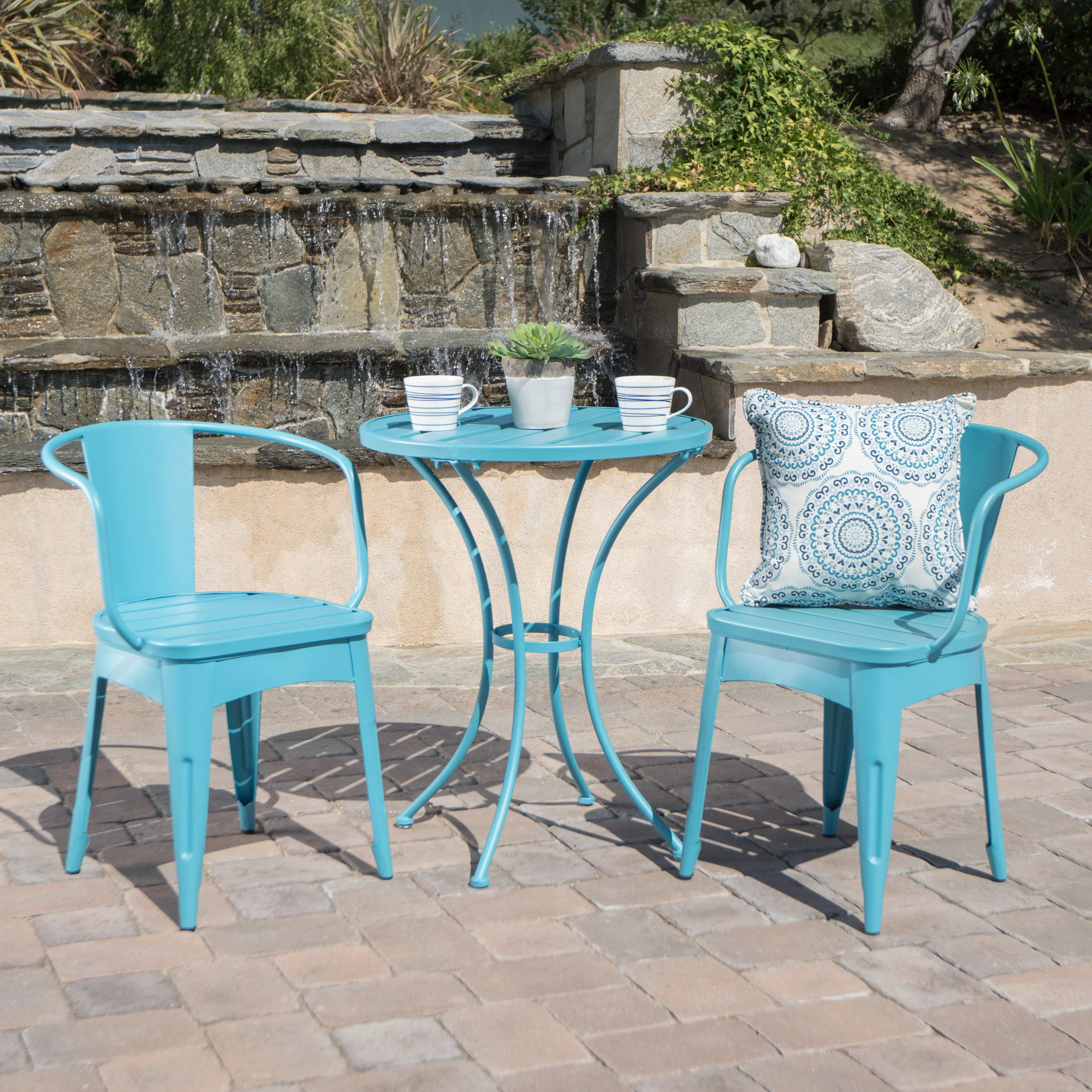 Collins Outdoor 3 Piece Iron Bistro Set - furnishings