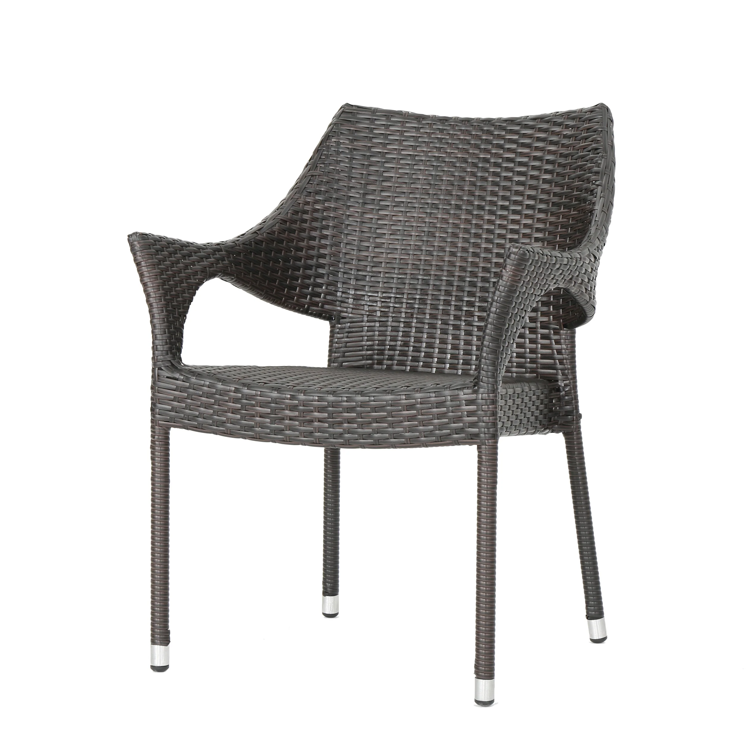 Penbrook Outdoor 3 Piece Multi-brown Wicker Chat Set - furnishings