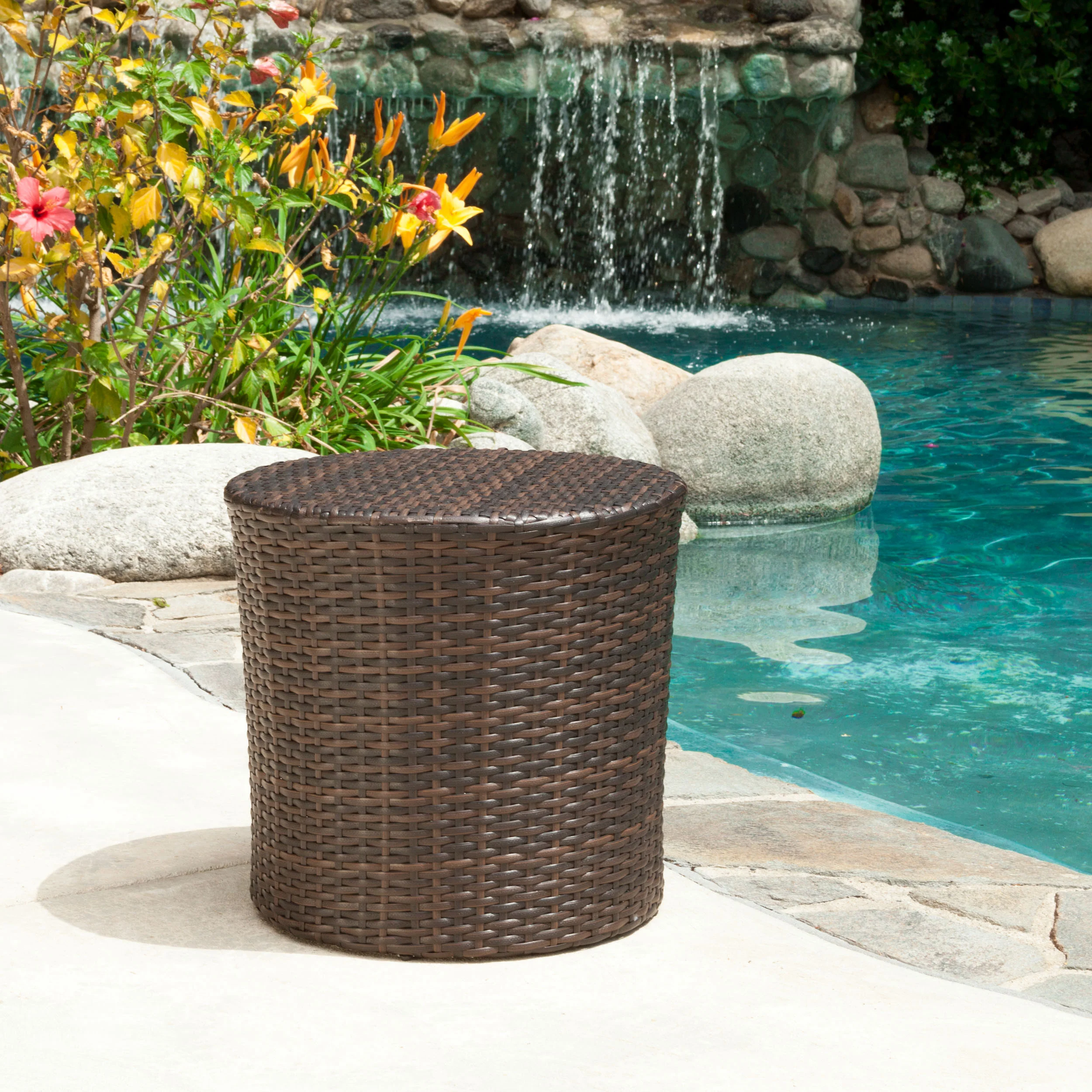 Alfheimr Outdoor 3 Piece Multi-brown Wicker Stacking Chair Chat Set - furnishings