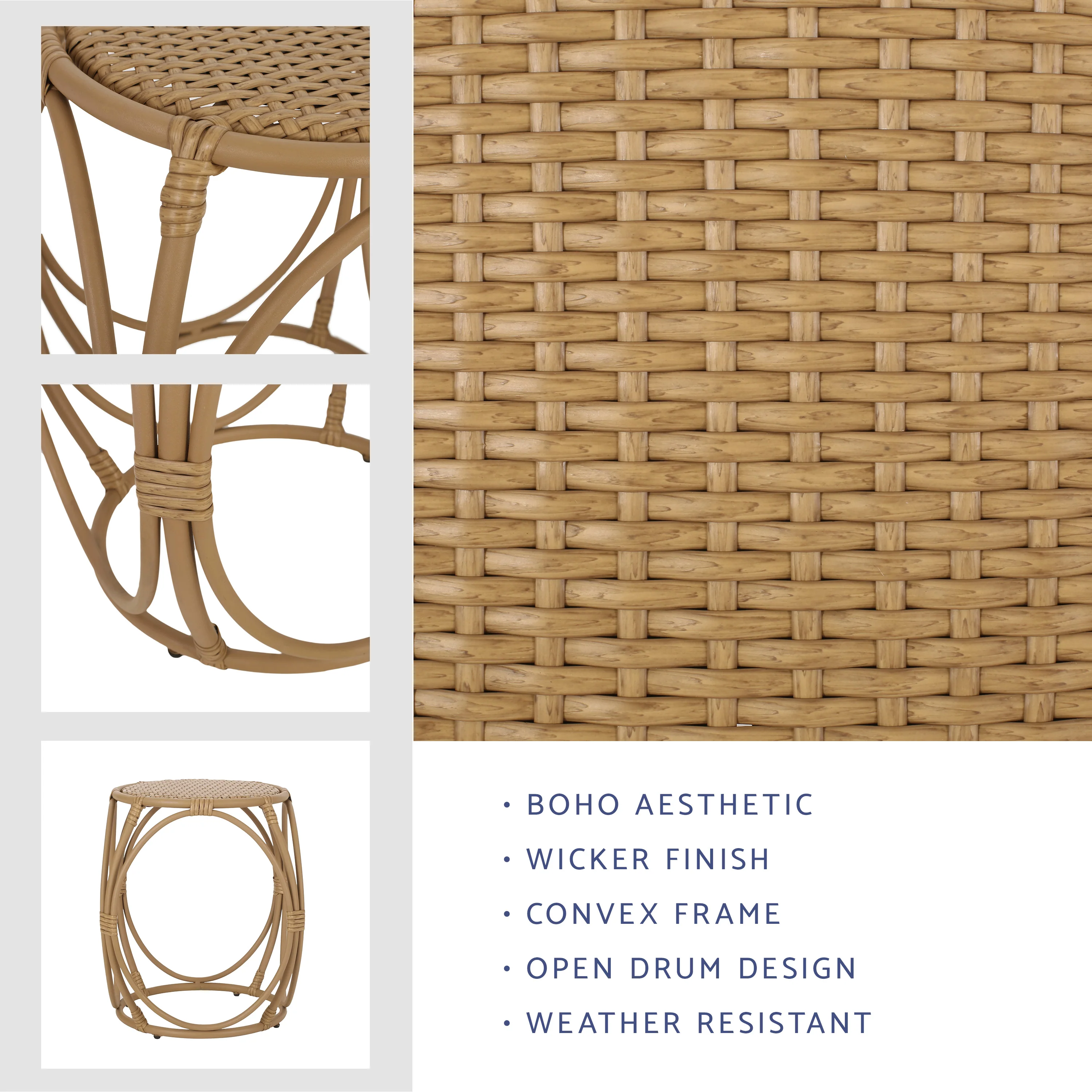 Coston Outdoor Wicker Side Table - furnishings