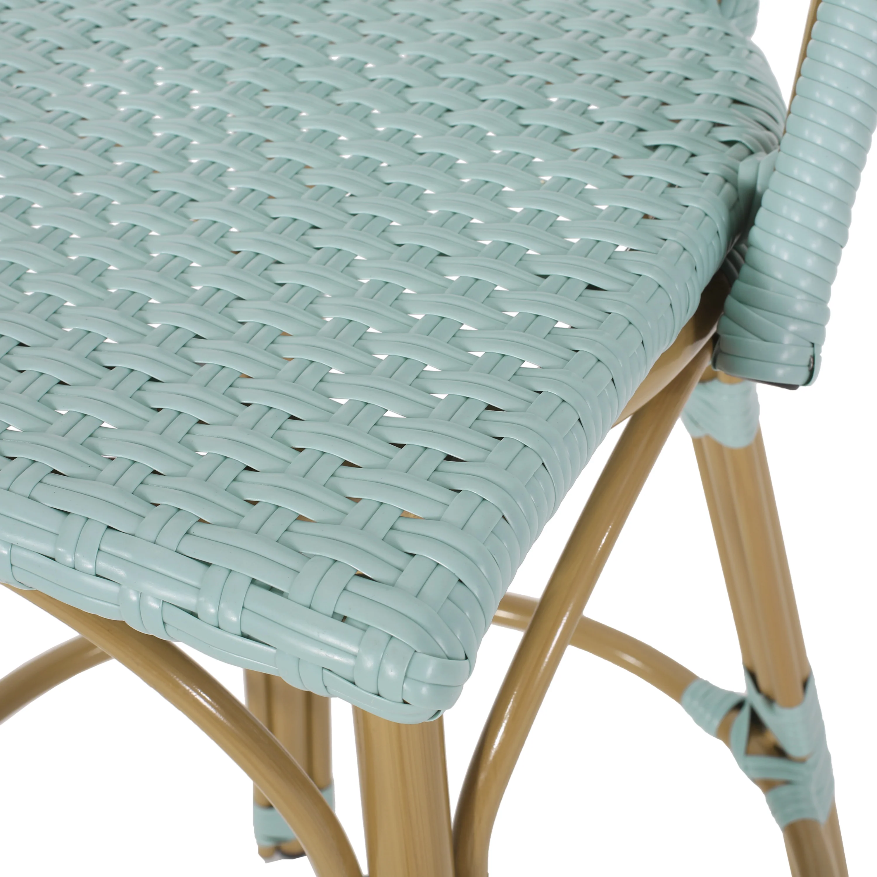 Cotterell Outdoor French Wicker and Aluminum 29.5 Inch Barstools, Set of 2 - furnishings