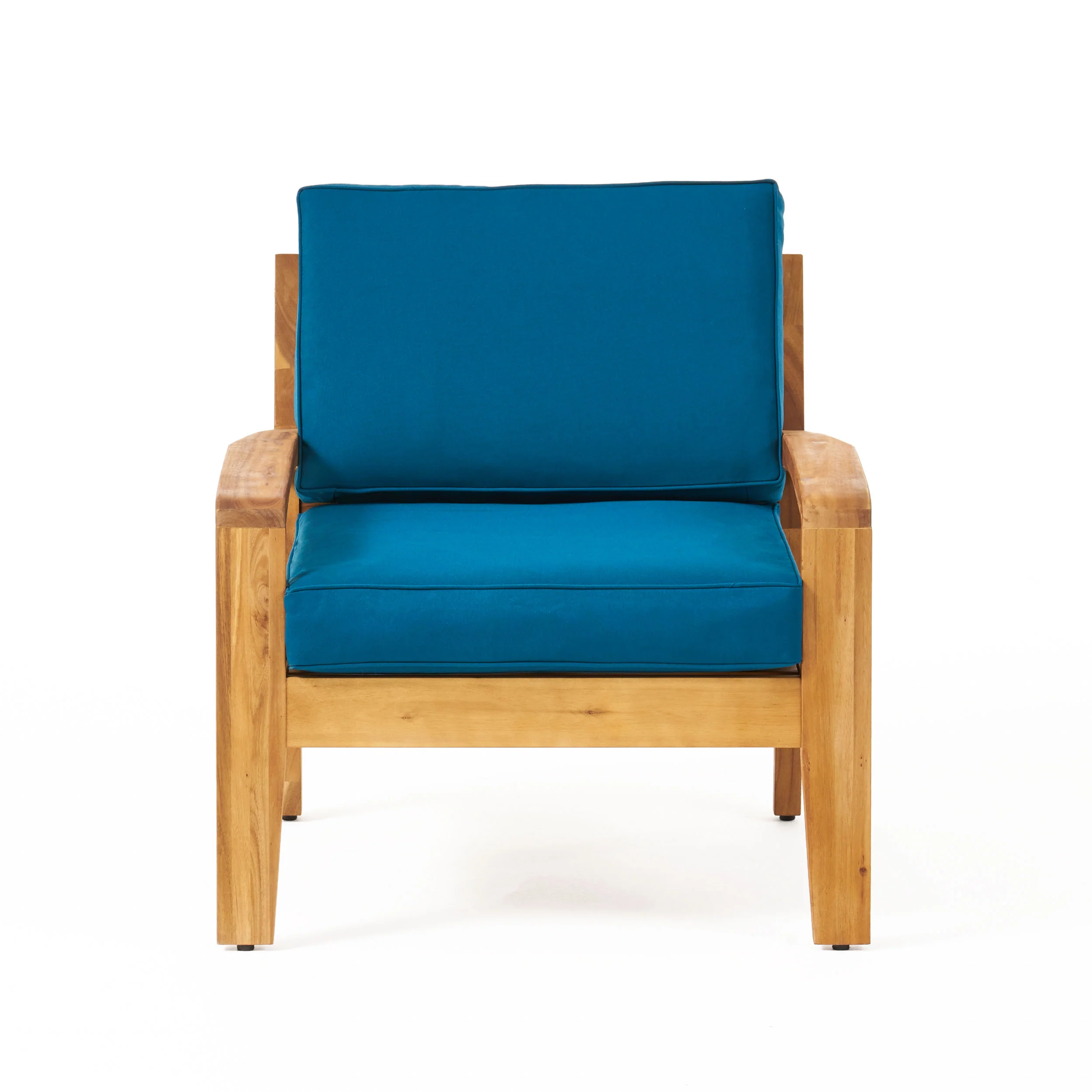 Parma Outdoor Acacia Wood Club Chairs with Cushions (Set of 4) - furnishings