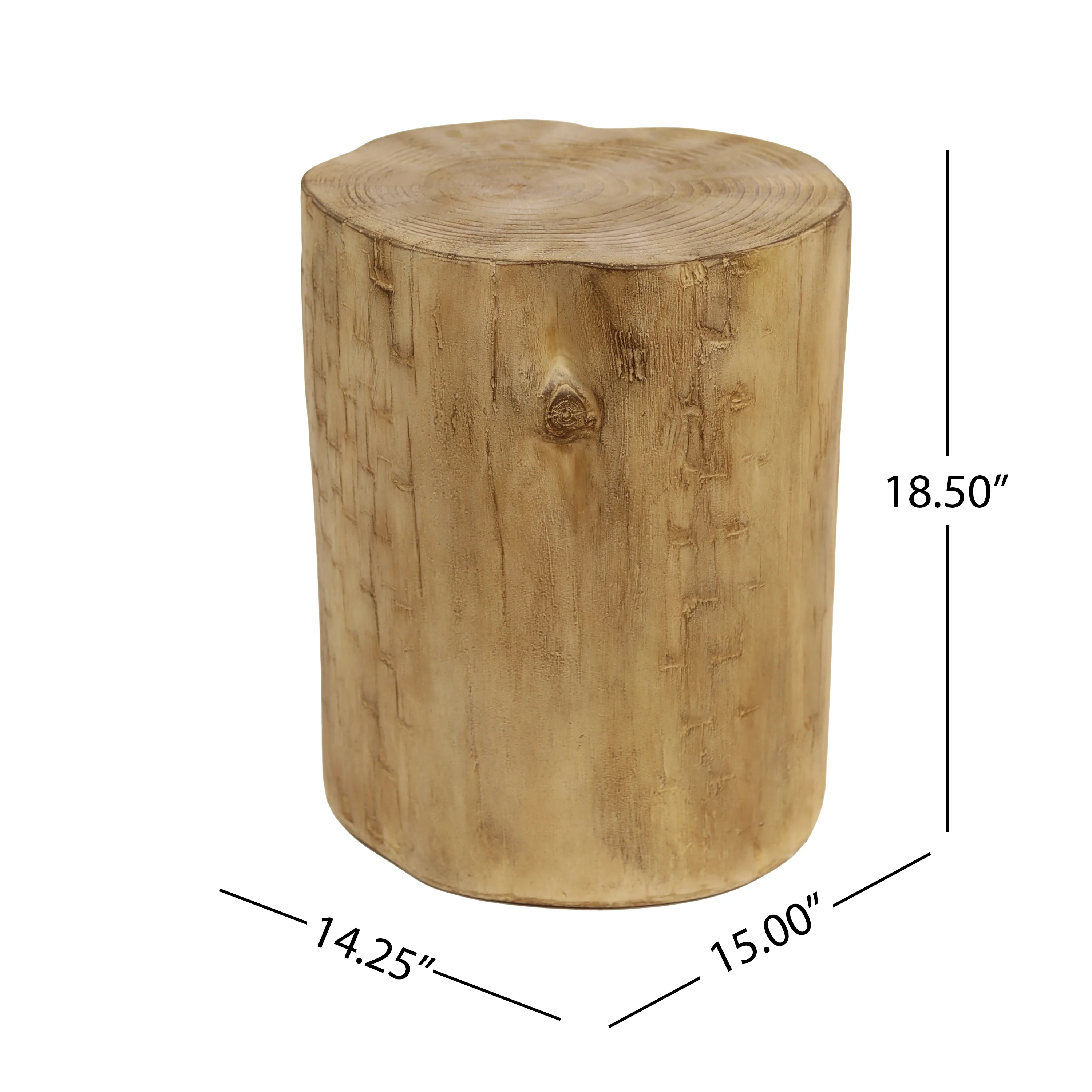 Lucas Indoor & Outdoor Contemporary Hand-Painted Wood Stump End & Side Table - furnishings