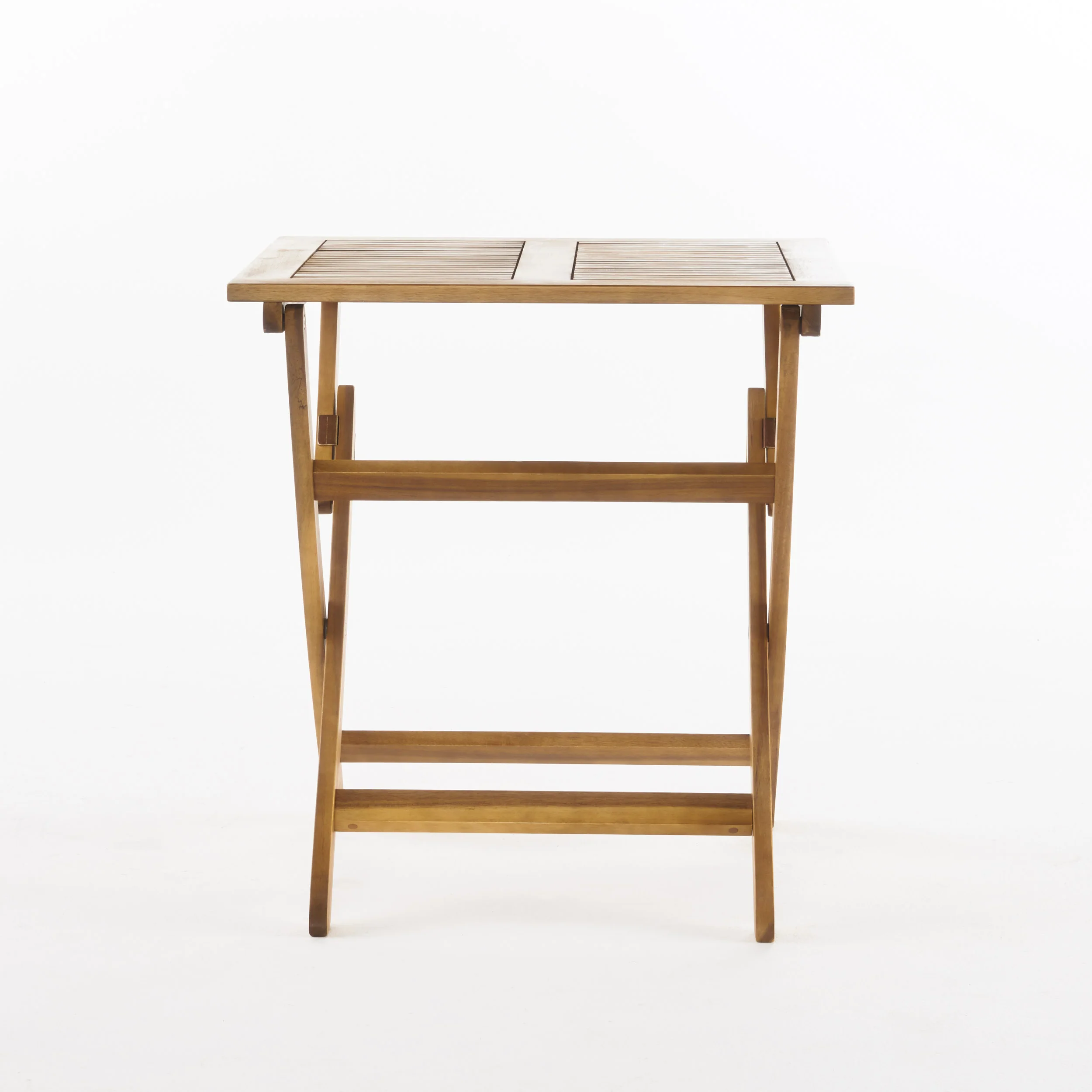 Versaille Outdoor Foldable Grey Finished Acacia Wood Bistro Table - furnishings