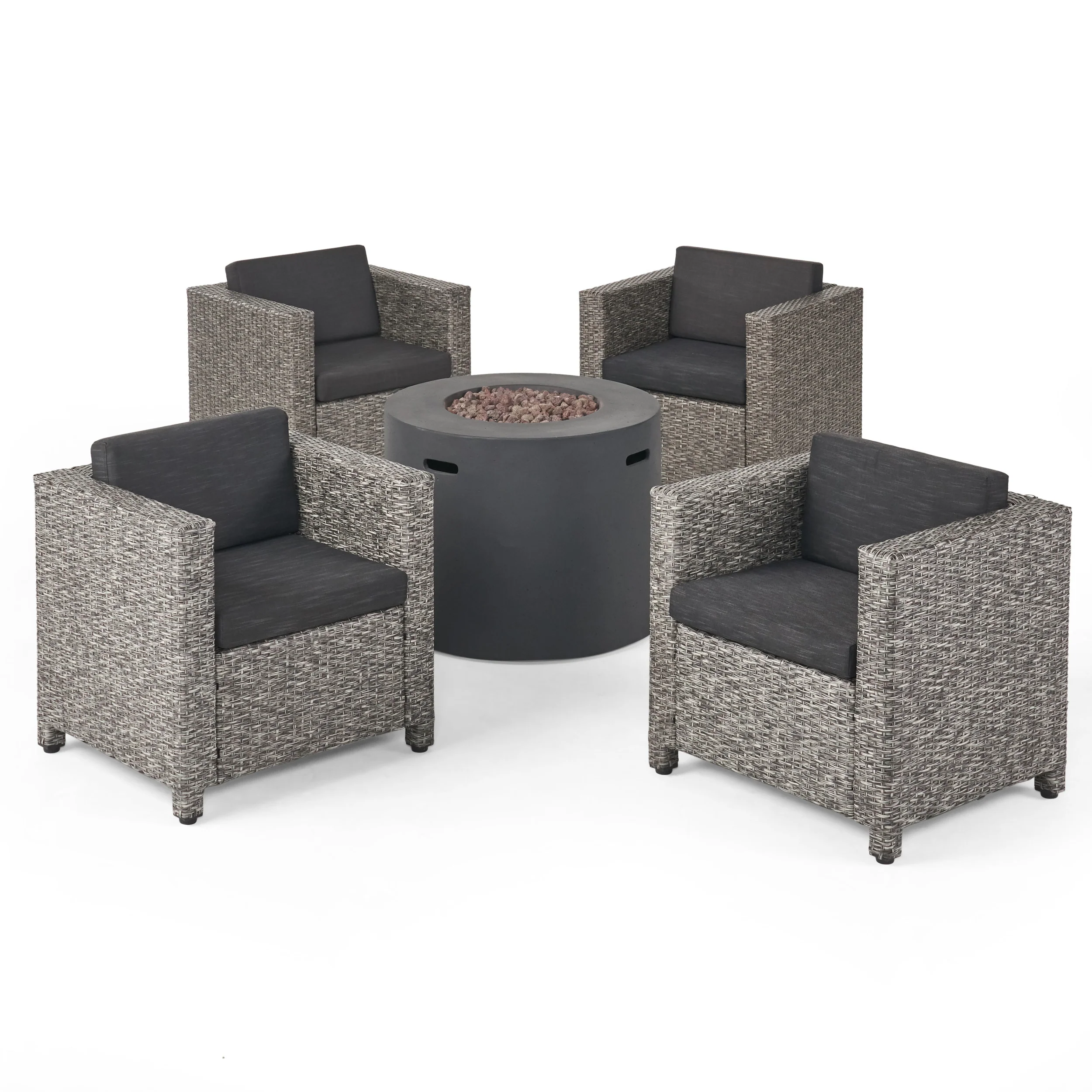 Venice 4-Seater Outdoor Fire Pit Chat Set - furnishings