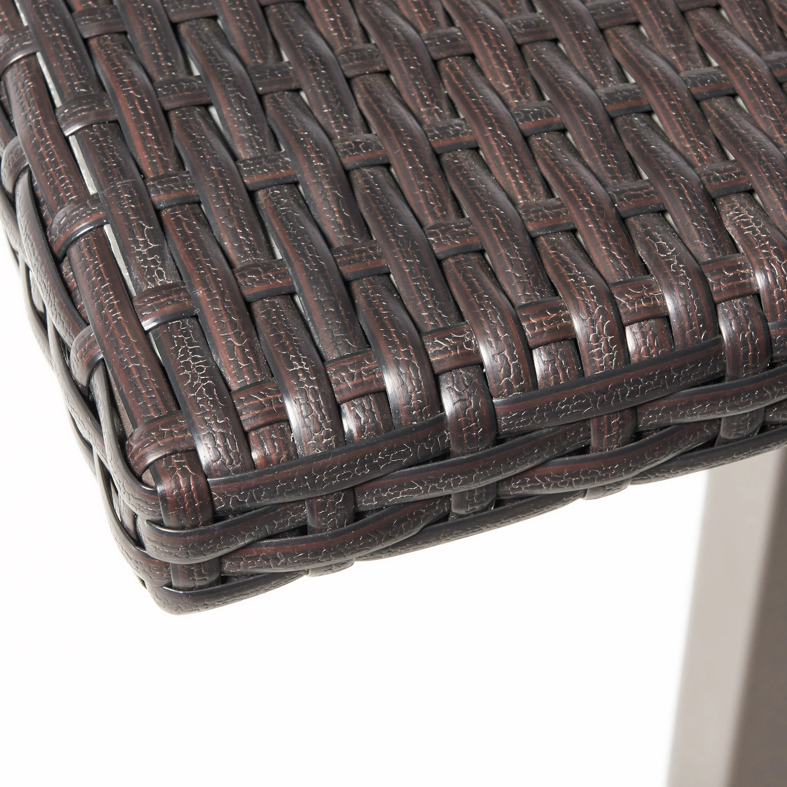Dominique Outdoor 26 Inch Multi-brown Wicker Square Bar Table - furnishings