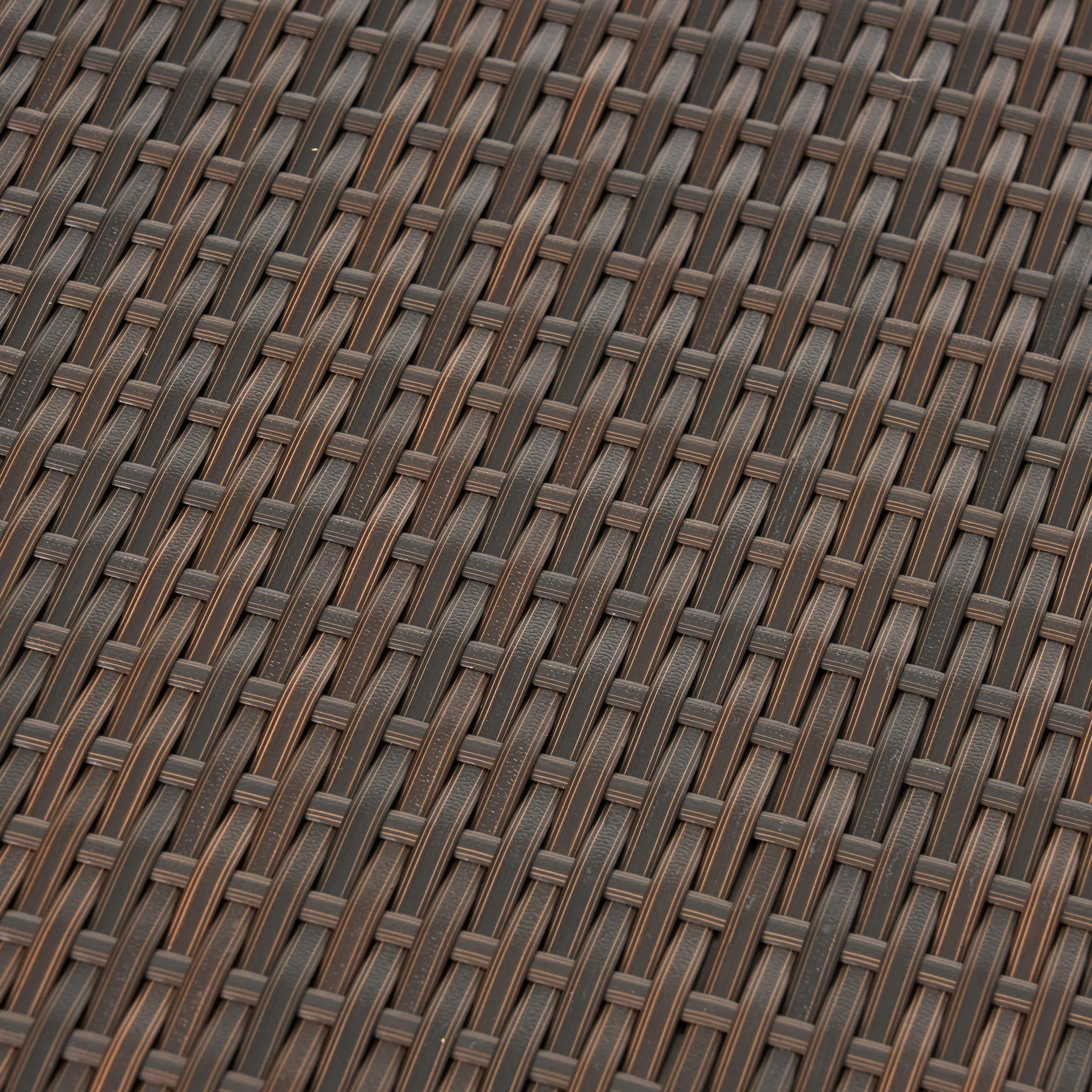 Medens Contemporary Outdoor Multi Brown Polyethylene Rectangle Table - furnishings