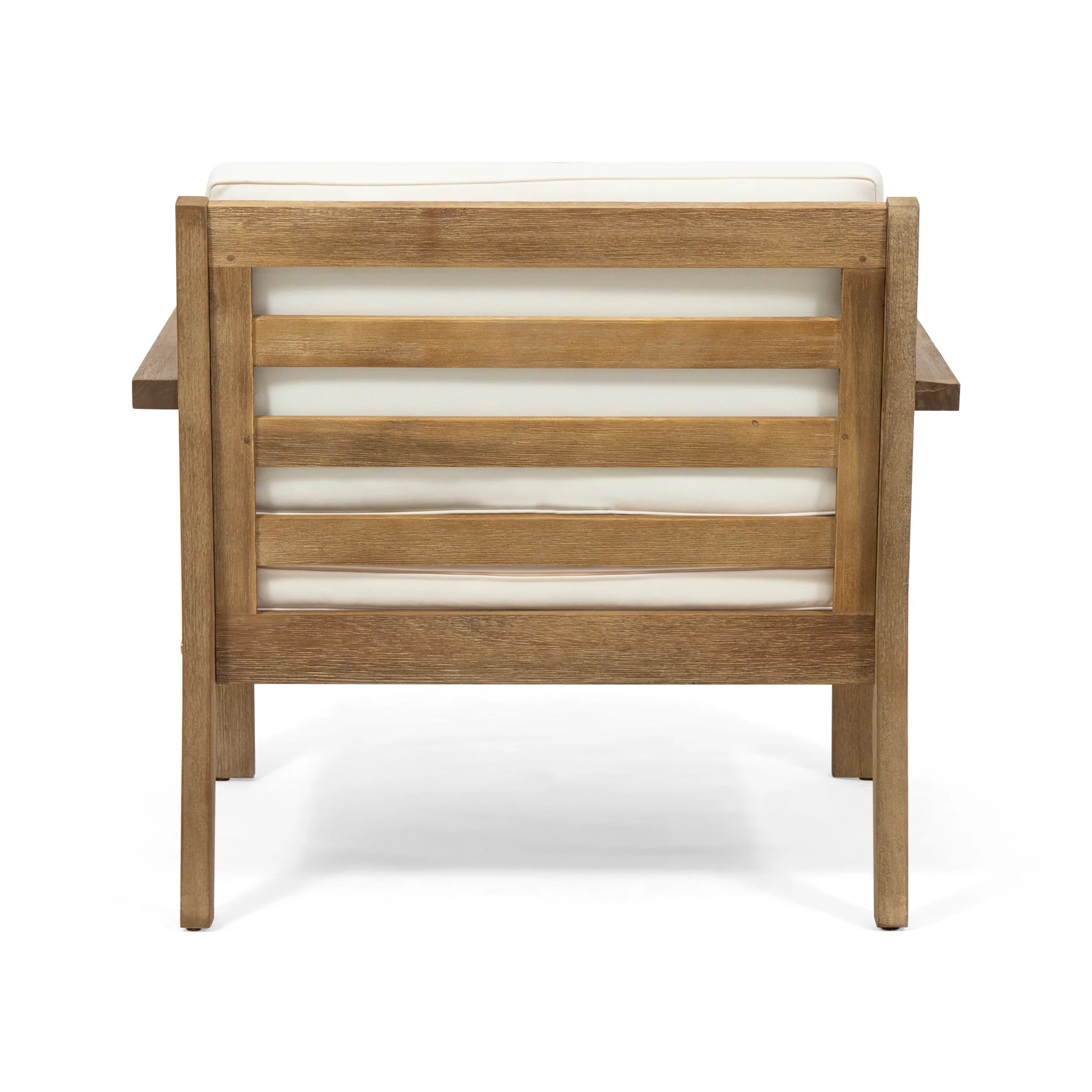 Miranda Outdoor Acacia Wood Club Chairs with Cushions (Set of 2) - furnishings