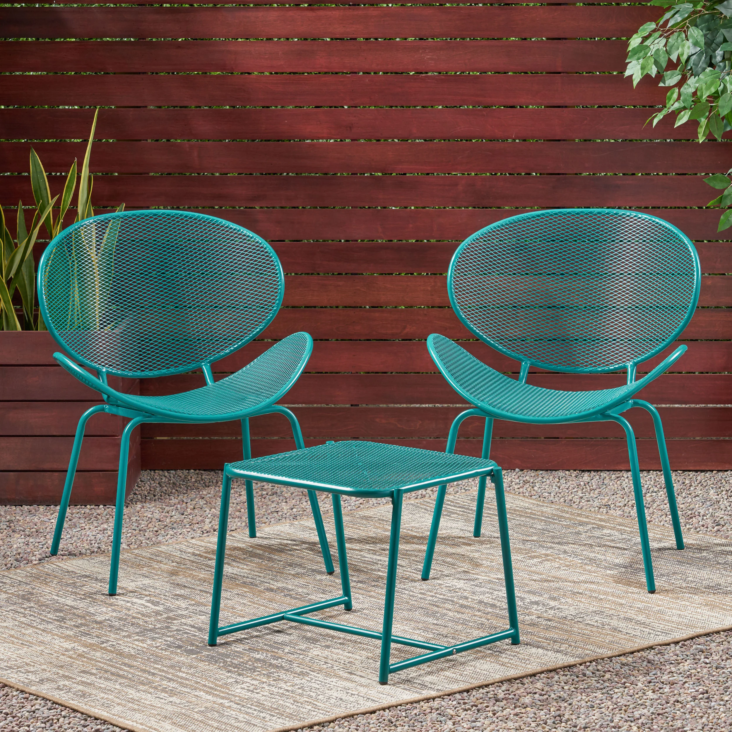 Jailynn Outdoor Modern 2 Seater Chat Set - furnishings