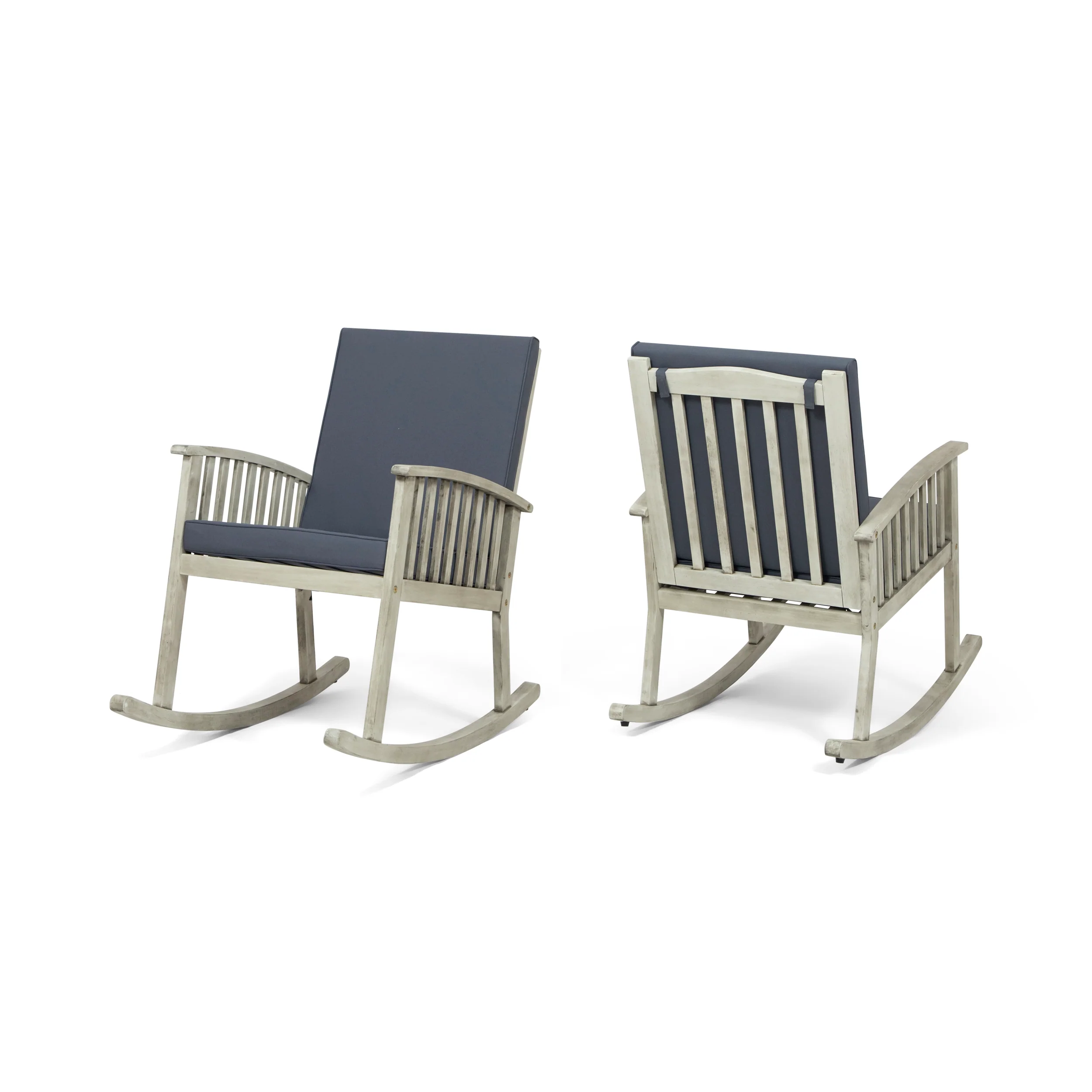 Audrey Outdoor Acacia Wood Rocking Chairs (Set of 2) - furnishings