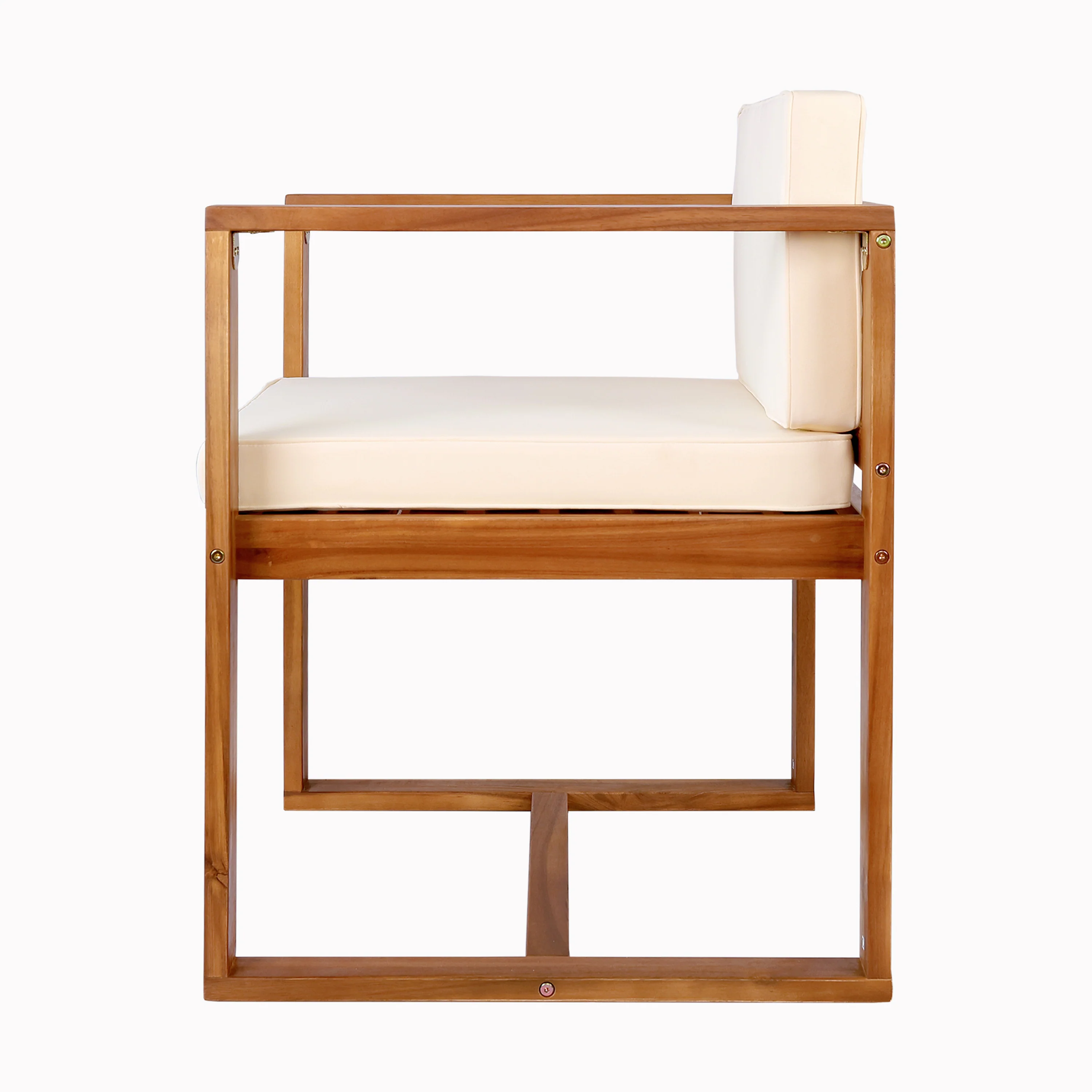 Zephyra Modern Outdoor Patio Acacia Wood Dining Chairs with Cushions - furnishings