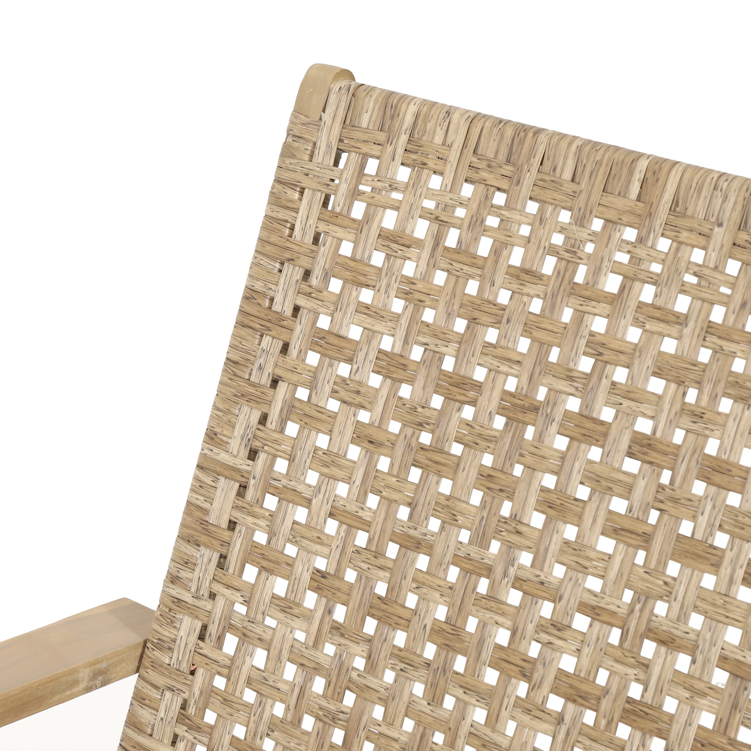 Arlost Outdoor Wicker Lounge Chair with Ottoman, Light Brown and Light Multibrown - furnishings
