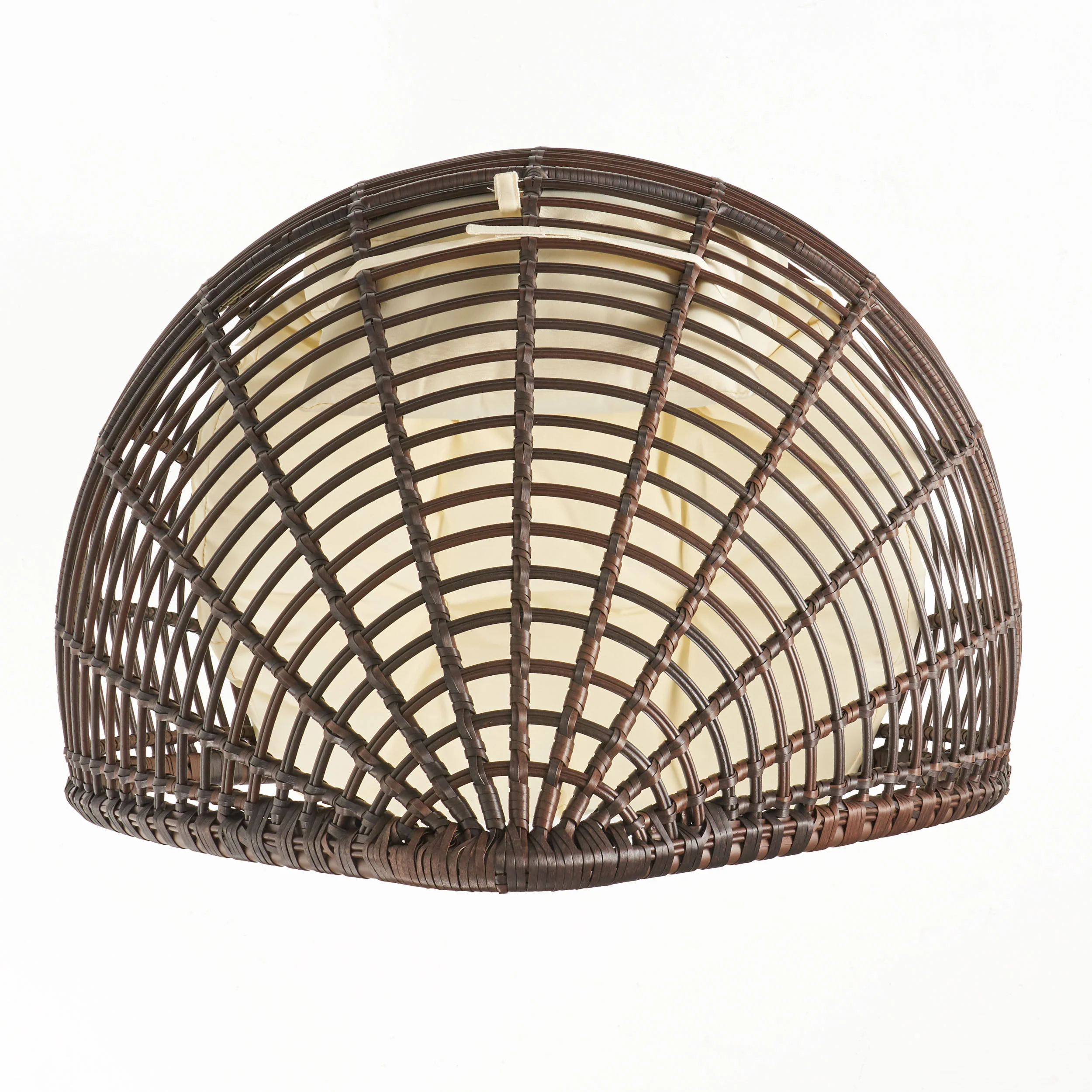 Dermot Outdoor Wicker Freestanding Wicker Teardrop / Egg Chair w/ Cushion - furnishings